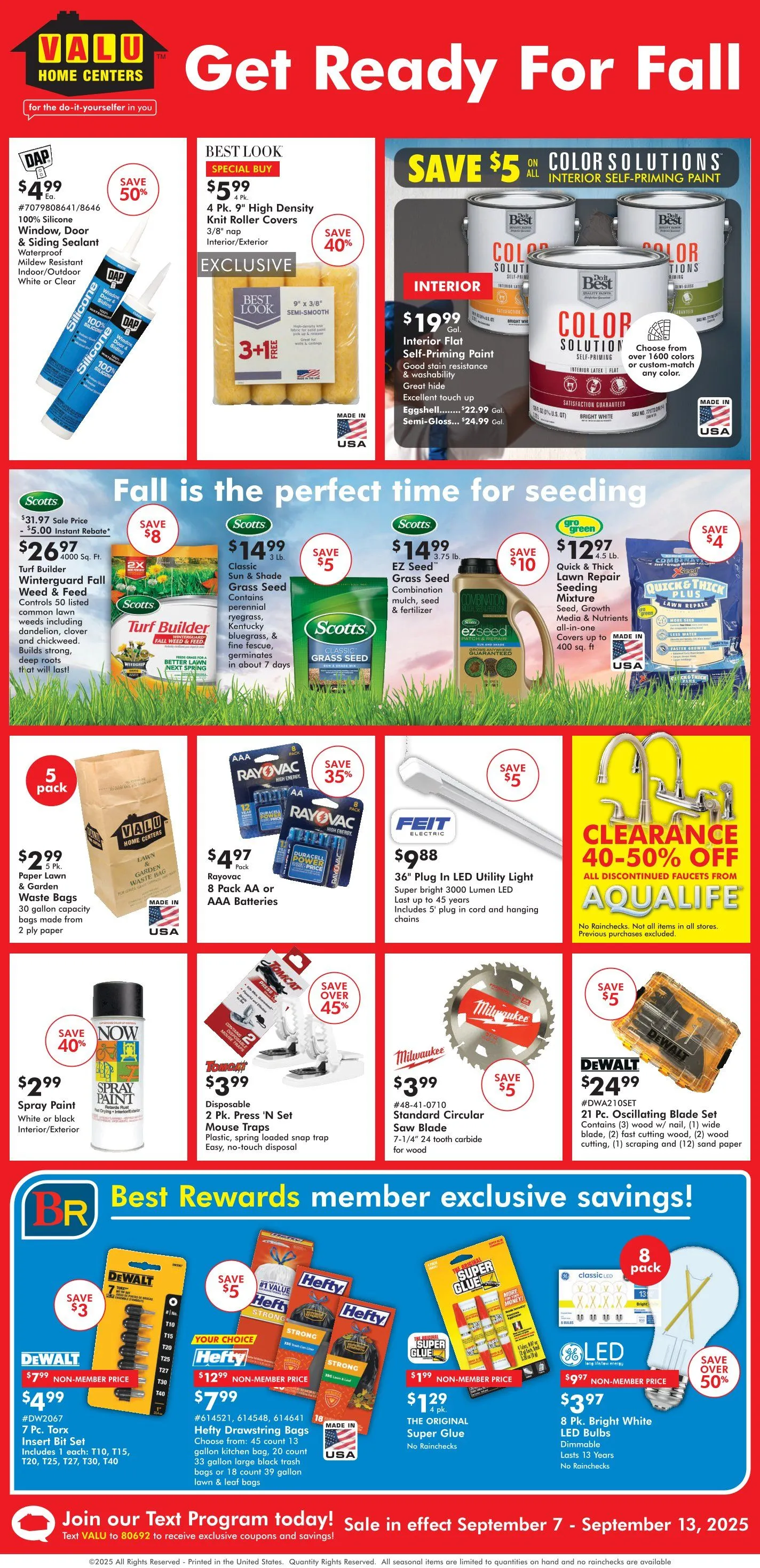 Weekly ad Valu Home Centers Sales from September 7 to September 13 2025 - Page 1