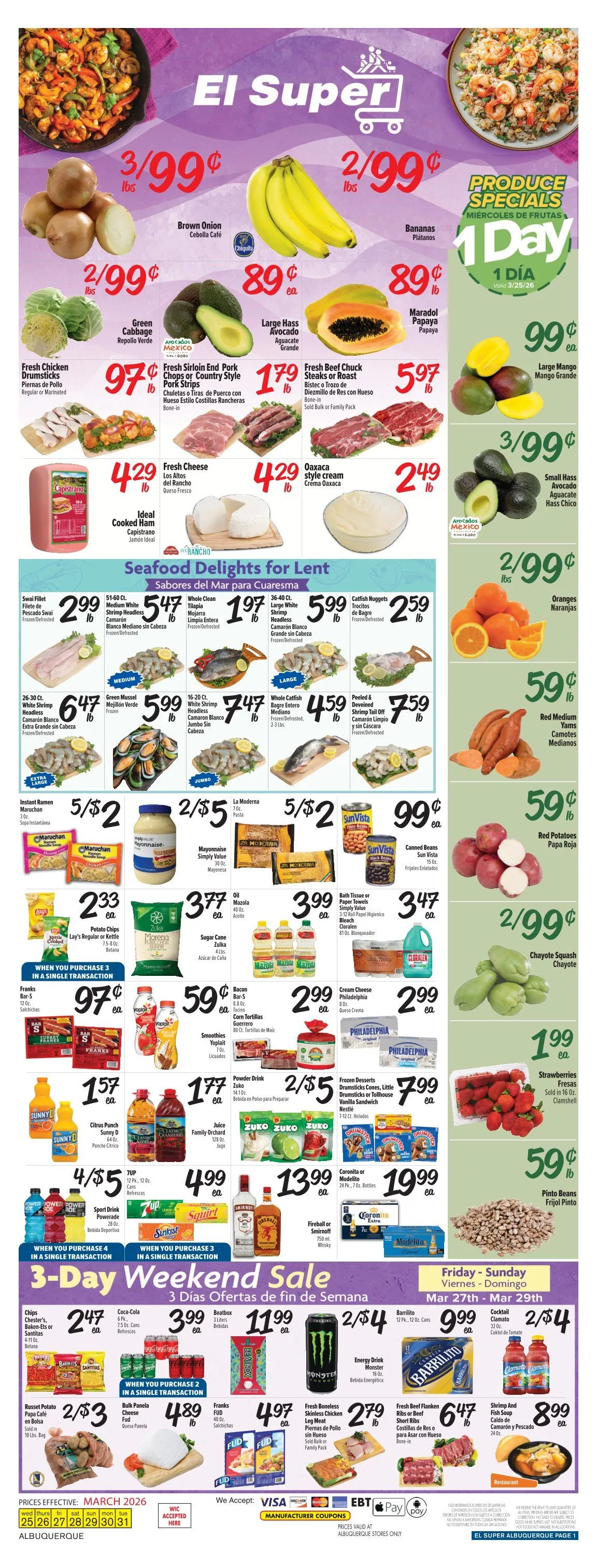 Weekly promotion  El Super Sales spanning from March 25 to March 31 2026 - Page 1 for Catalogue 365