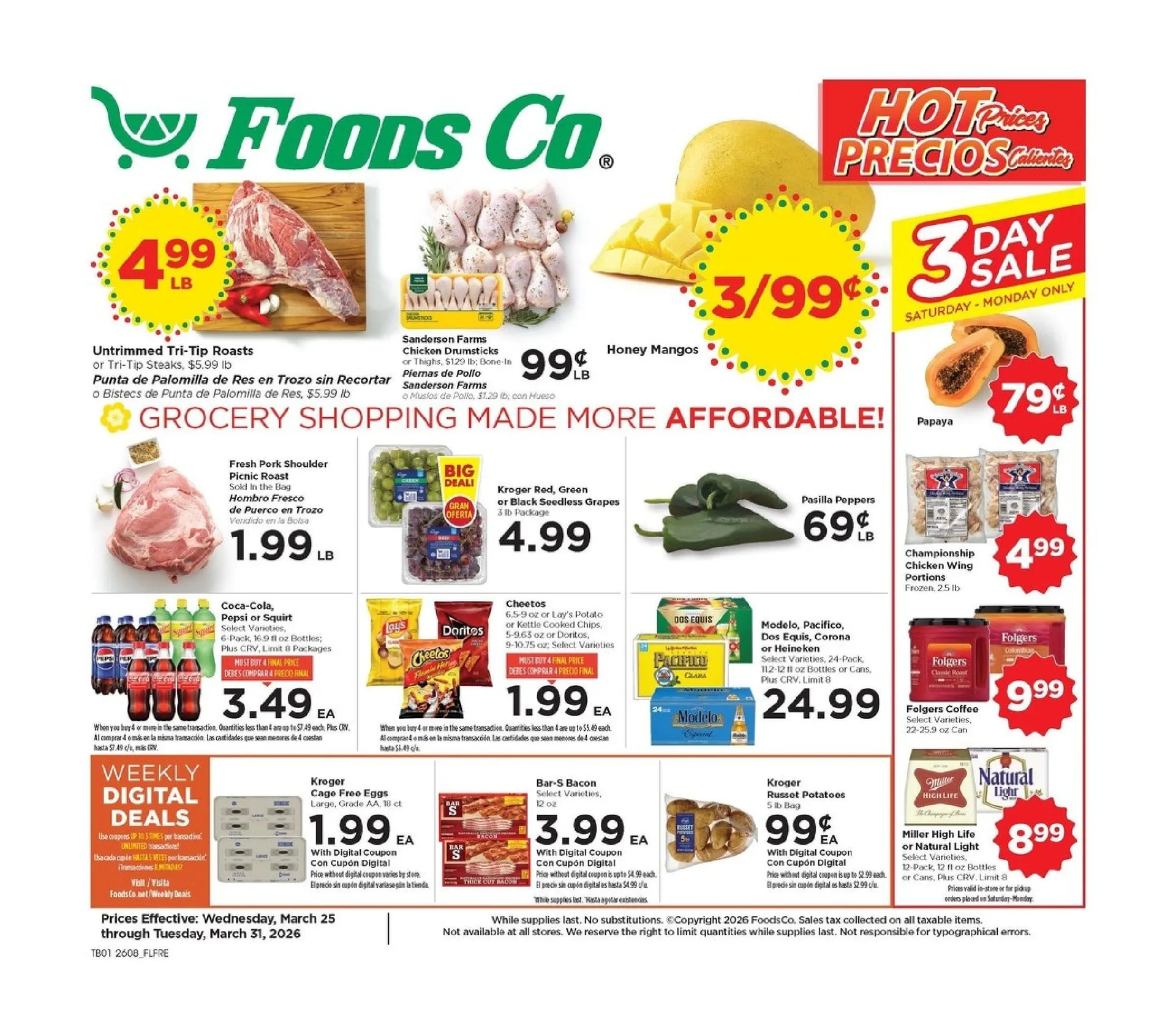 Weekly ad  Foods Co. Sales from March 25 to March 31 2026 - Page 1
