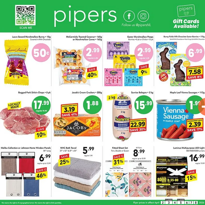 Pipers Sales from April 2 to April 8 2026 - flyer page 1