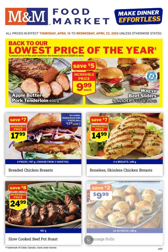 M&M Food Market Sales from April 16 to April 22 2026 - flyer page 1