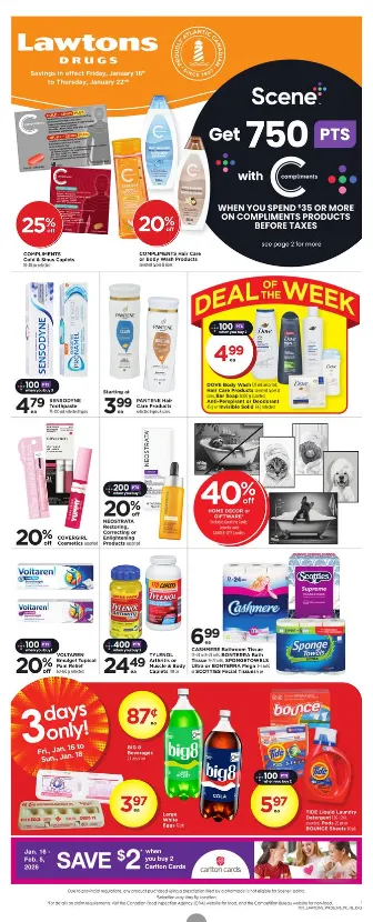 Lawtons Drugs Sales from January 1 to January 22 2026 - flyer page 1