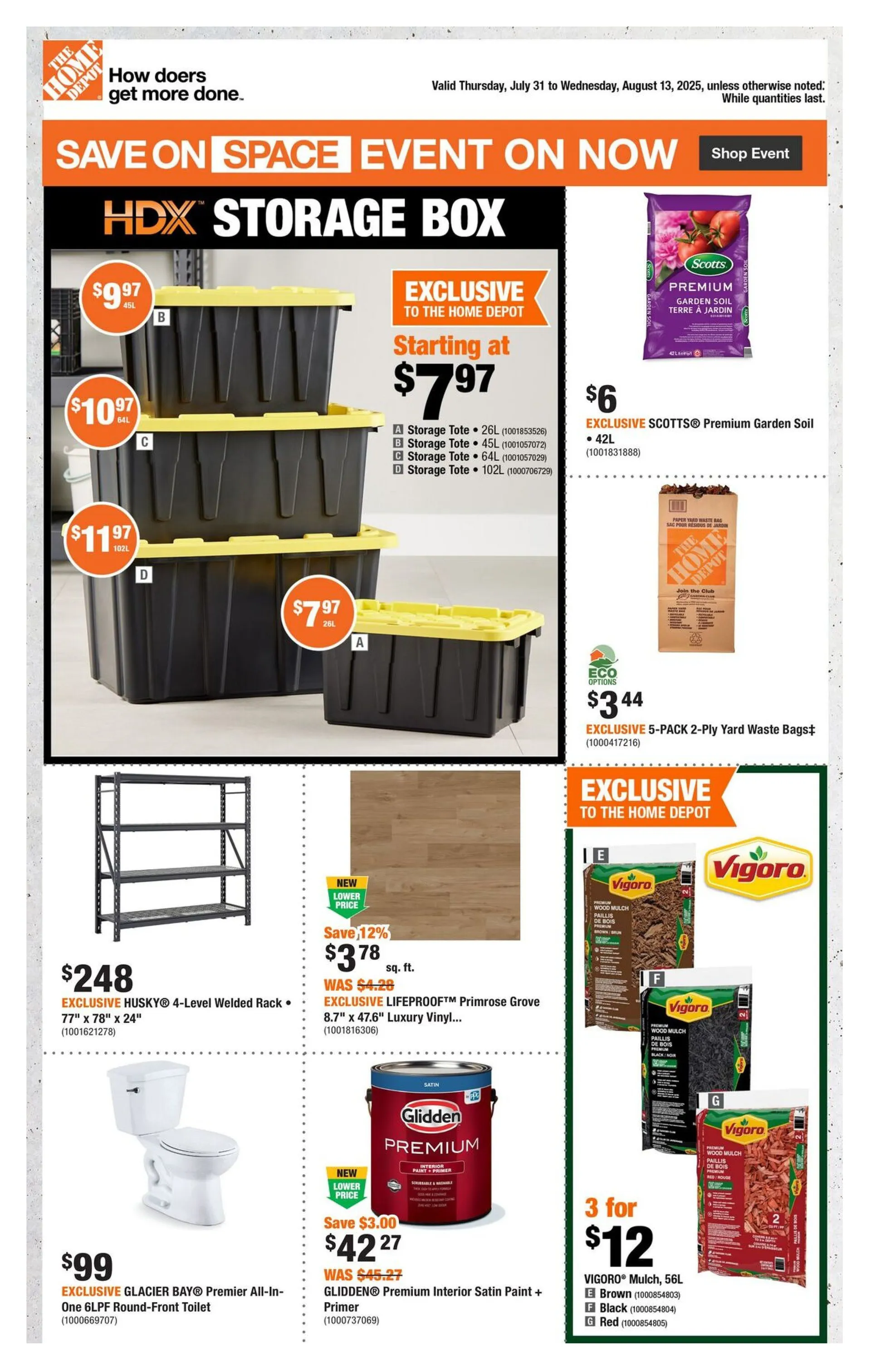 The Home Depot Sales from July 31 to August 13 2025 - flyer page 1