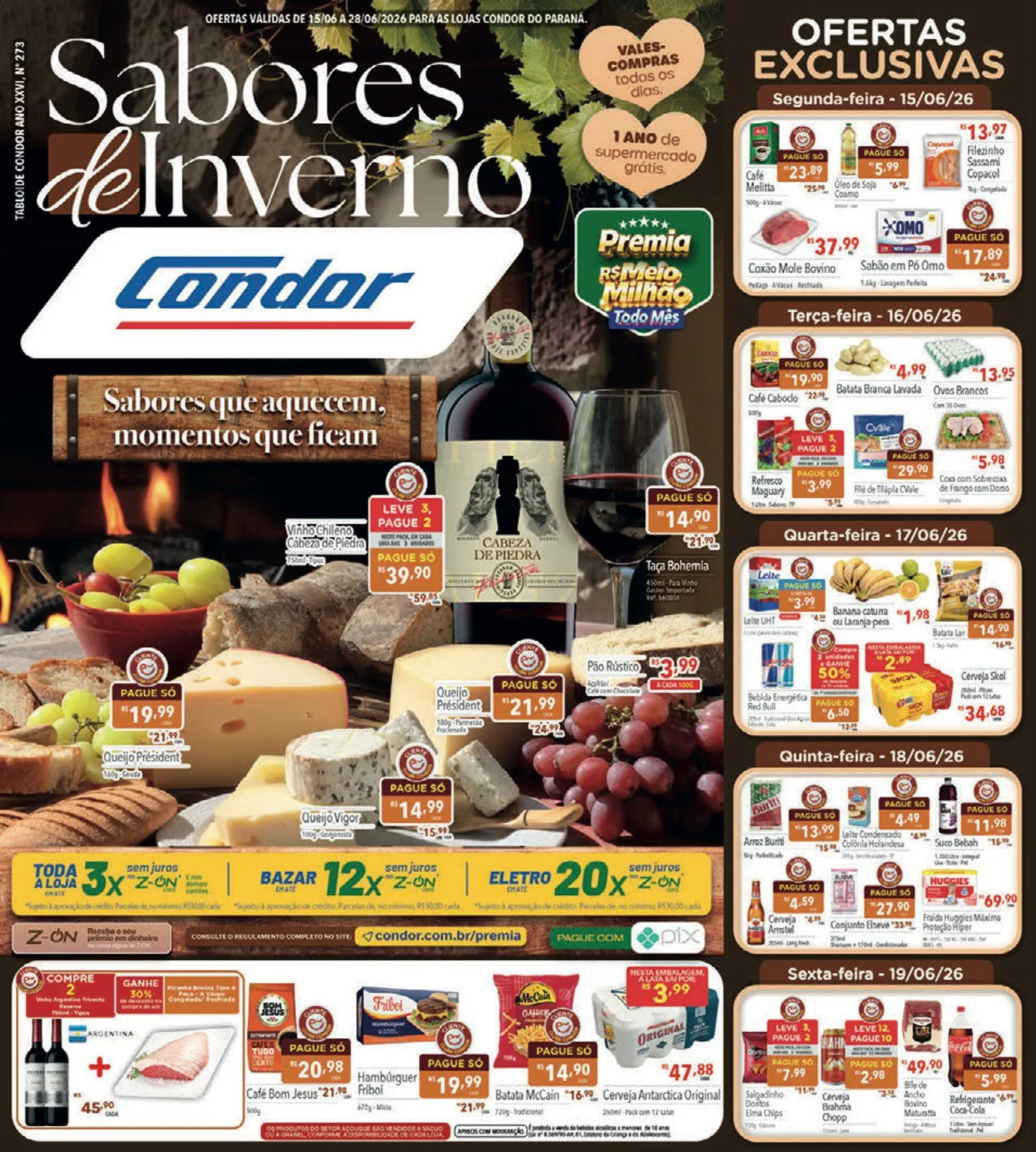 Encarte de  Folhetos Supermercados Condor 15 de junho até 28 de junho 2026 - Pagina 1