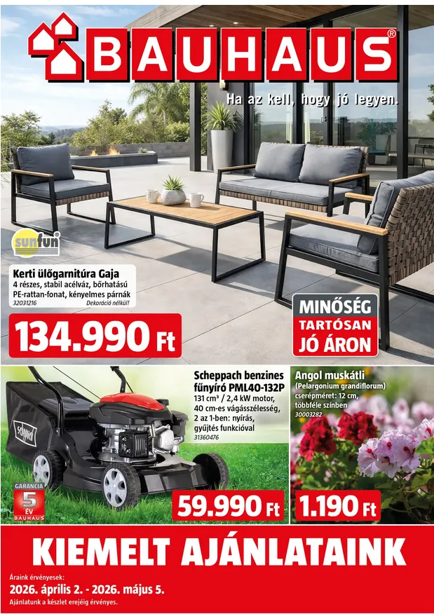 Katalógus Bauhaus legfrissebb ajánlatai április 2.-tól május 5.-ig 2026. - Oldal 1