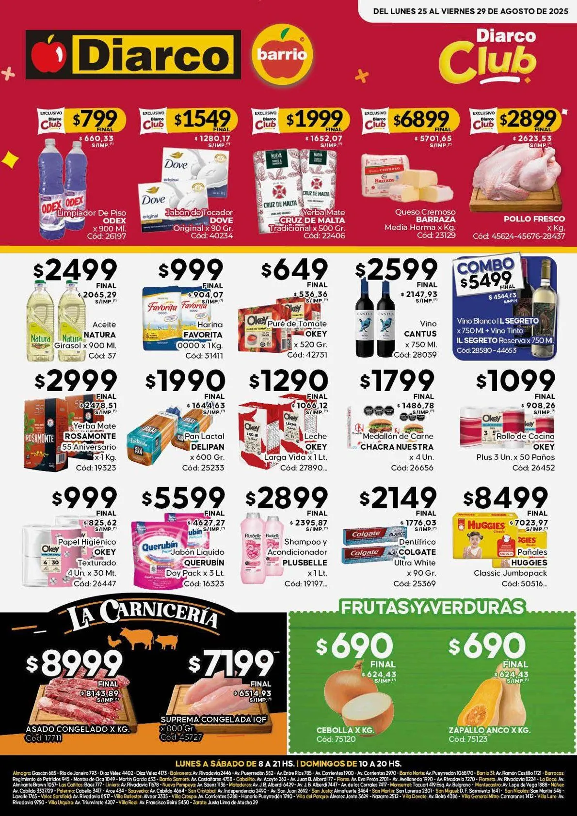 Ofertas de Ofertas Diarco 25 de agosto al 29 de agosto 2025 - Página 1 del catálogo