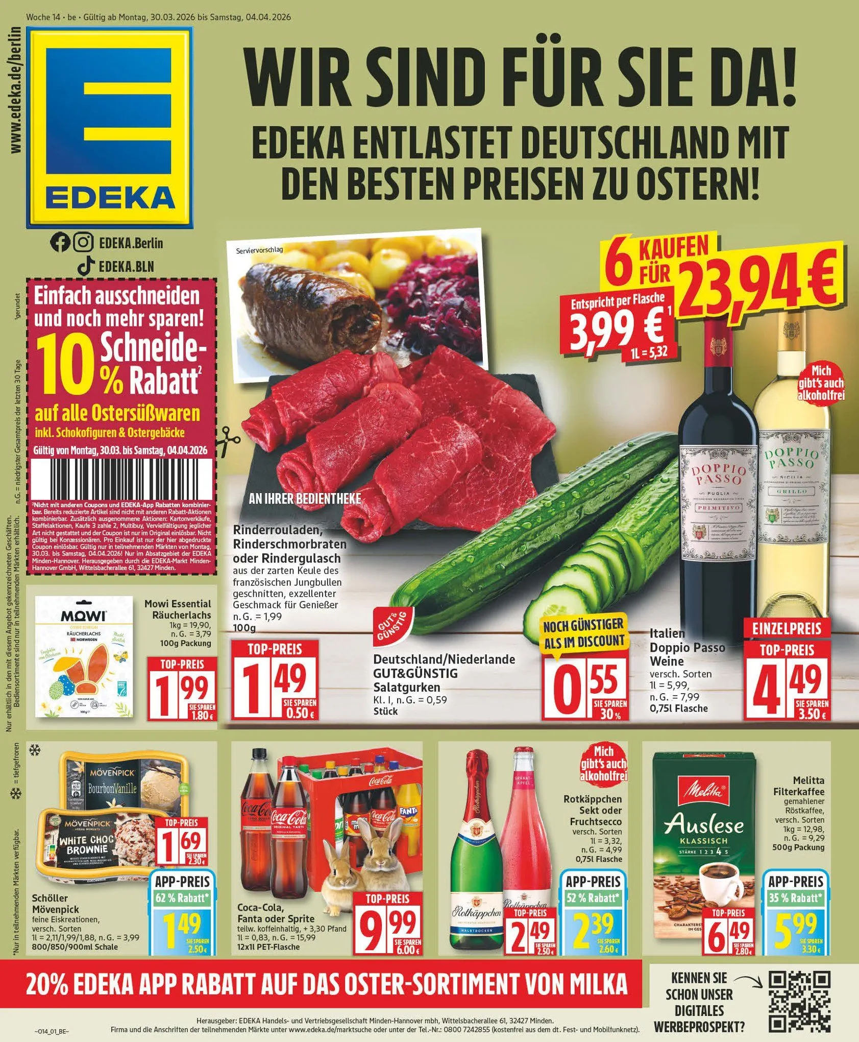 Edeka Angebote von 30. März bis 3. April 2026 - Prospekt seite 1