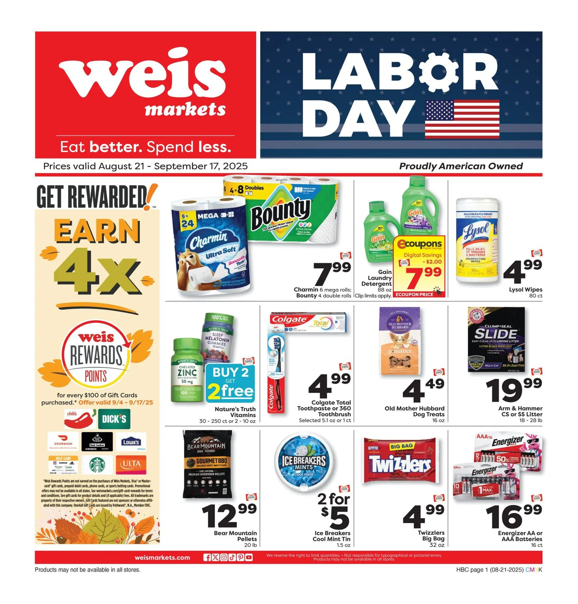 Weekly ad Weis Sales from August 21 to September 18 2025 - Page