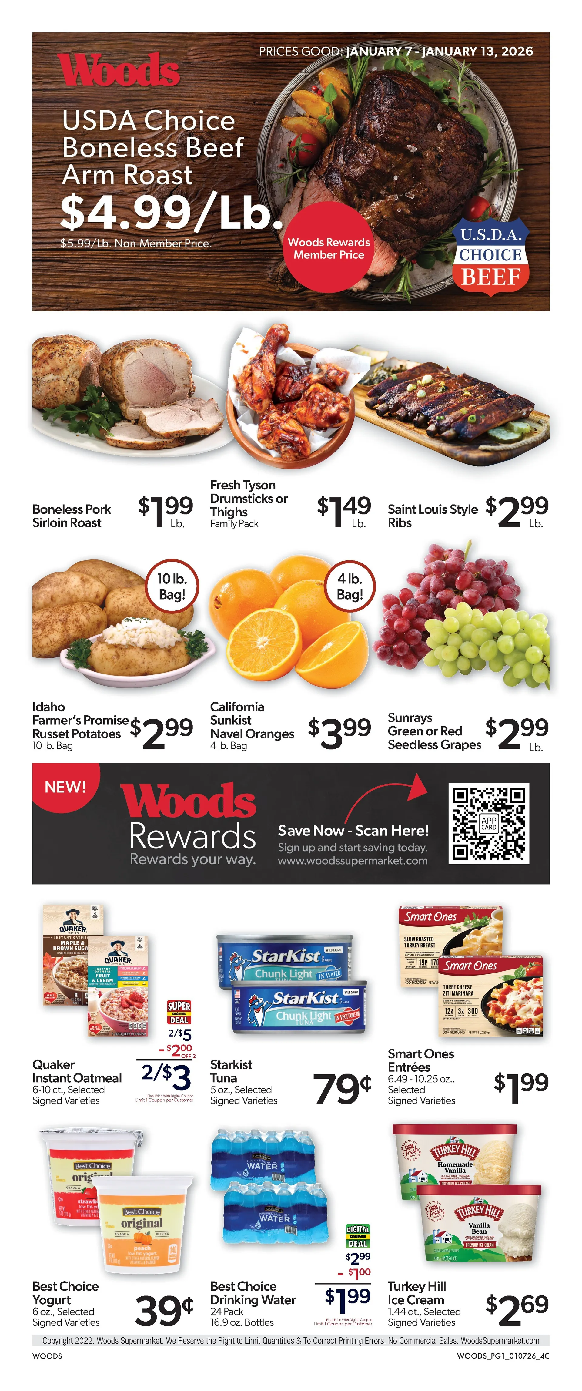 Weekly ad Woods Supermarket Sales from January 7 to January 13 2026 - Page