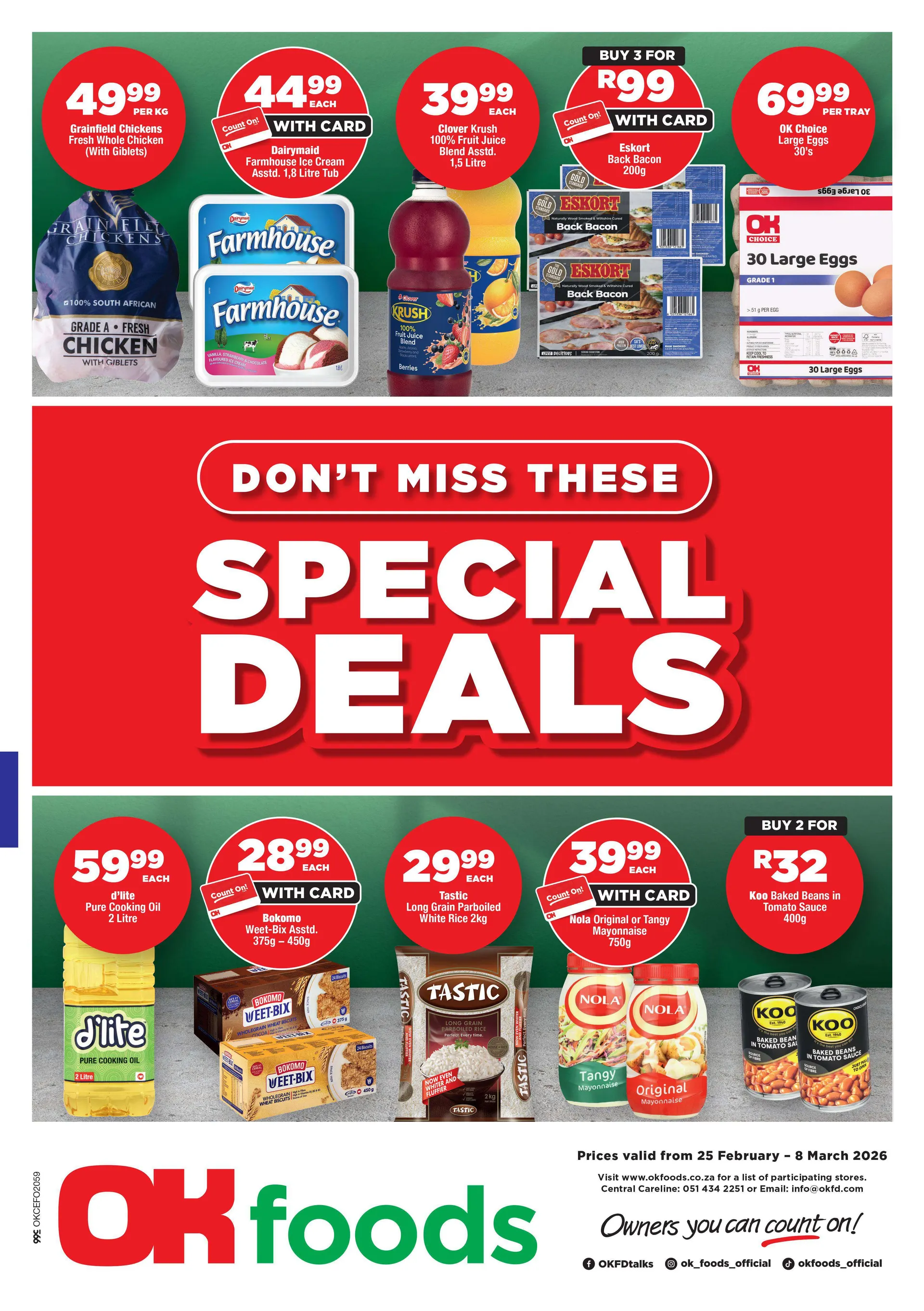OK Foods Sales from 25 February to 8 March 2026 - Catalogue Page 1
