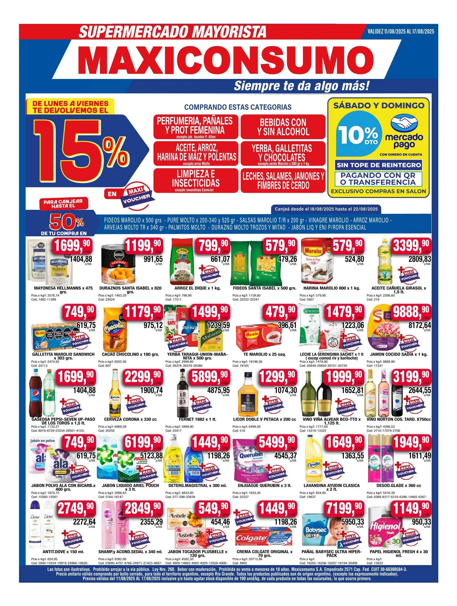 Ofertas de Ofertas Maxiconsumo 11 de agosto al 17 de agosto 2025 - Página 1 del catálogo