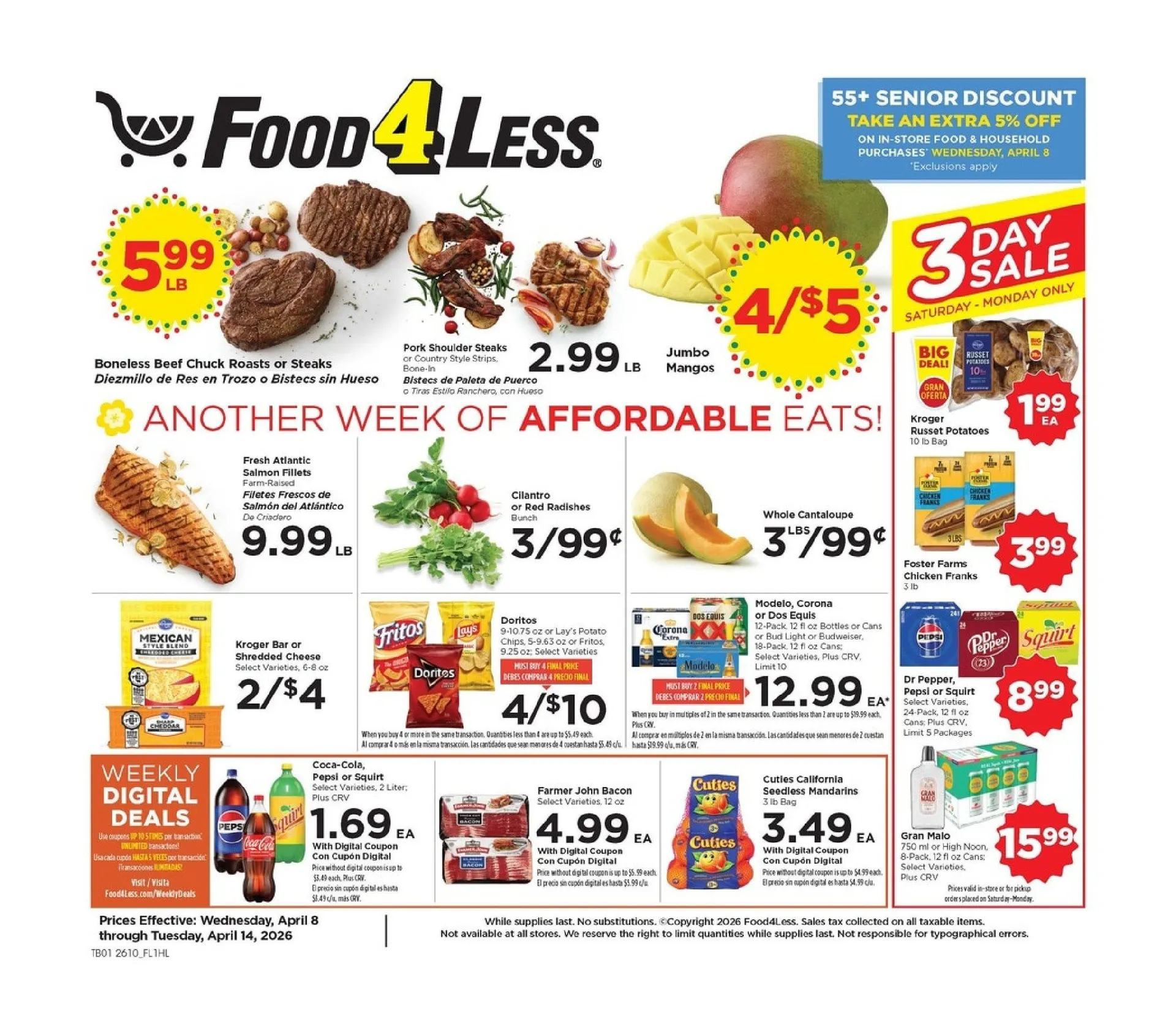 Weekly ad Food 4 Less Sales from April 8 to April 14 2026 - Page 
