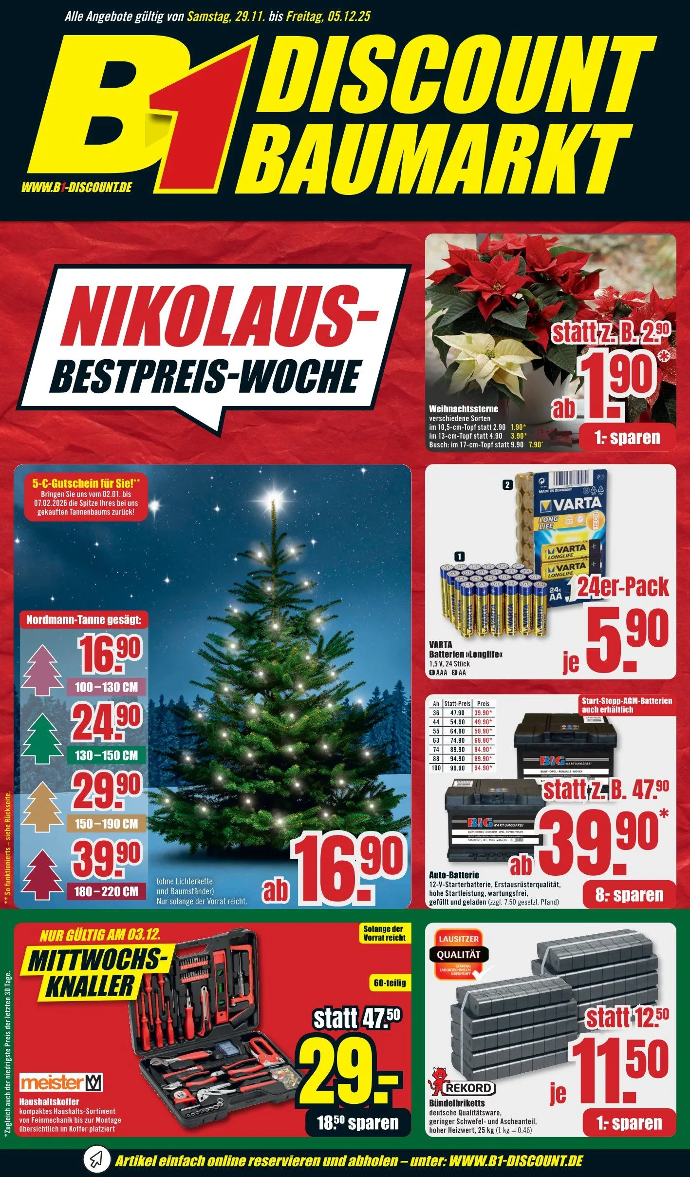 B1 Discount Baumarkt Angebote von 29. November bis 5. Dezember 2025 - Prospekt seite 