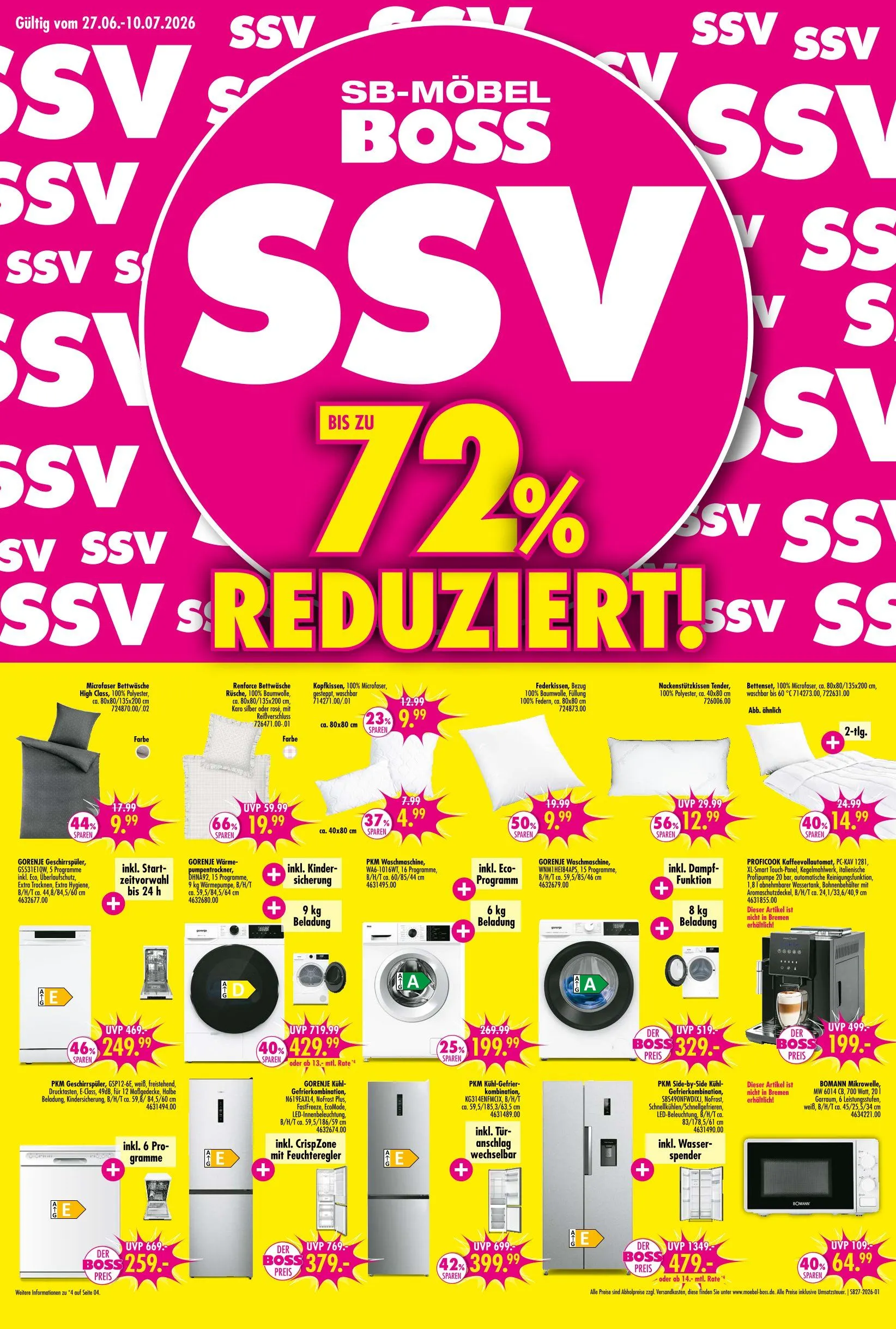  SB Möbel Boss Prospekte  von 27. Juni bis 10. Juli 2026 - Prospekt seite 1