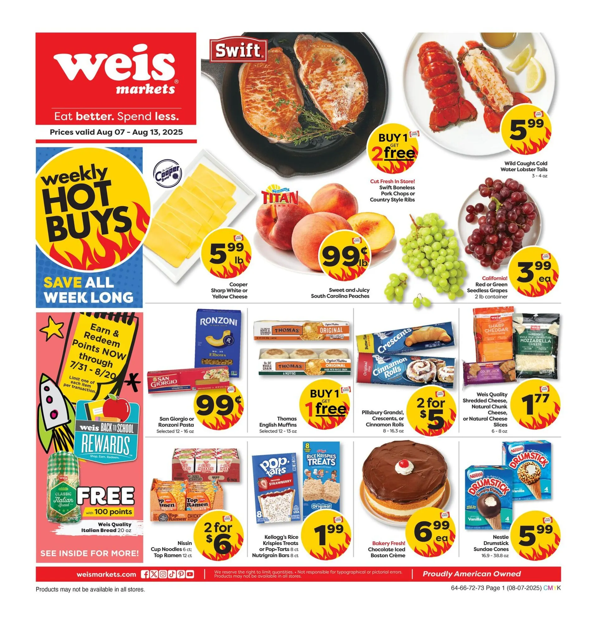 Weekly ad Weis  Sales from August 7 to August 13 2025 - Page 1