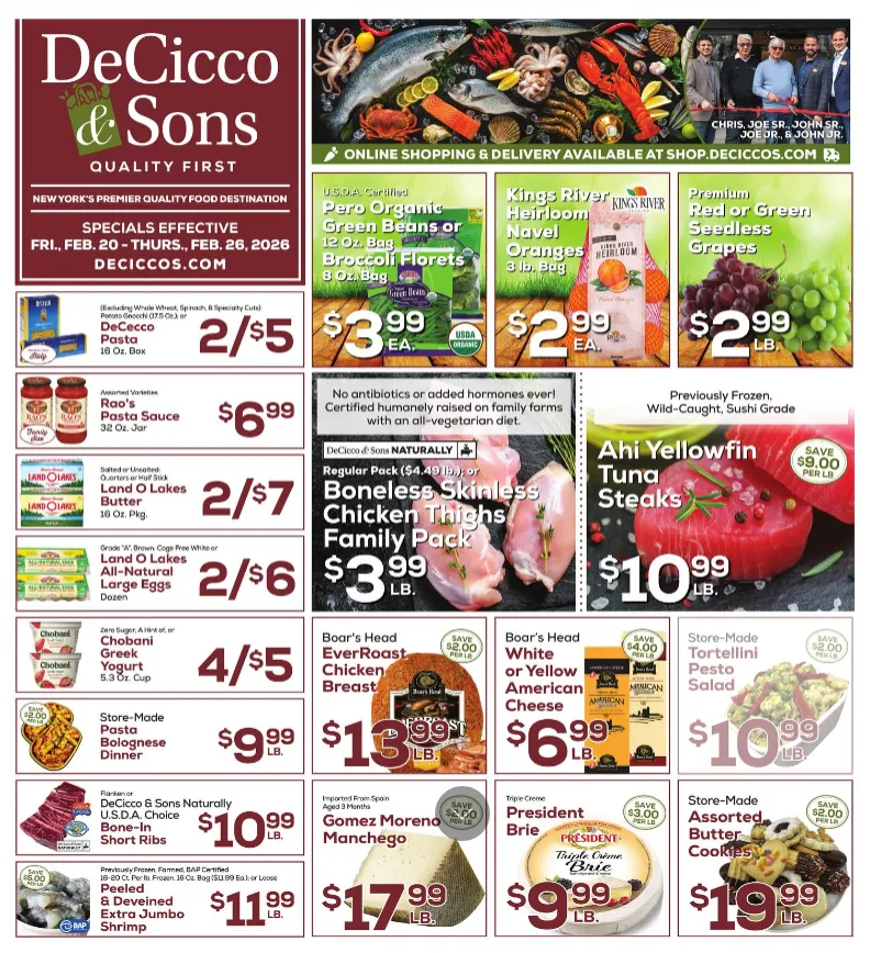 Weekly ad  DeCicco & Sons Sales from February 20 to February 26 2026 - Page 1