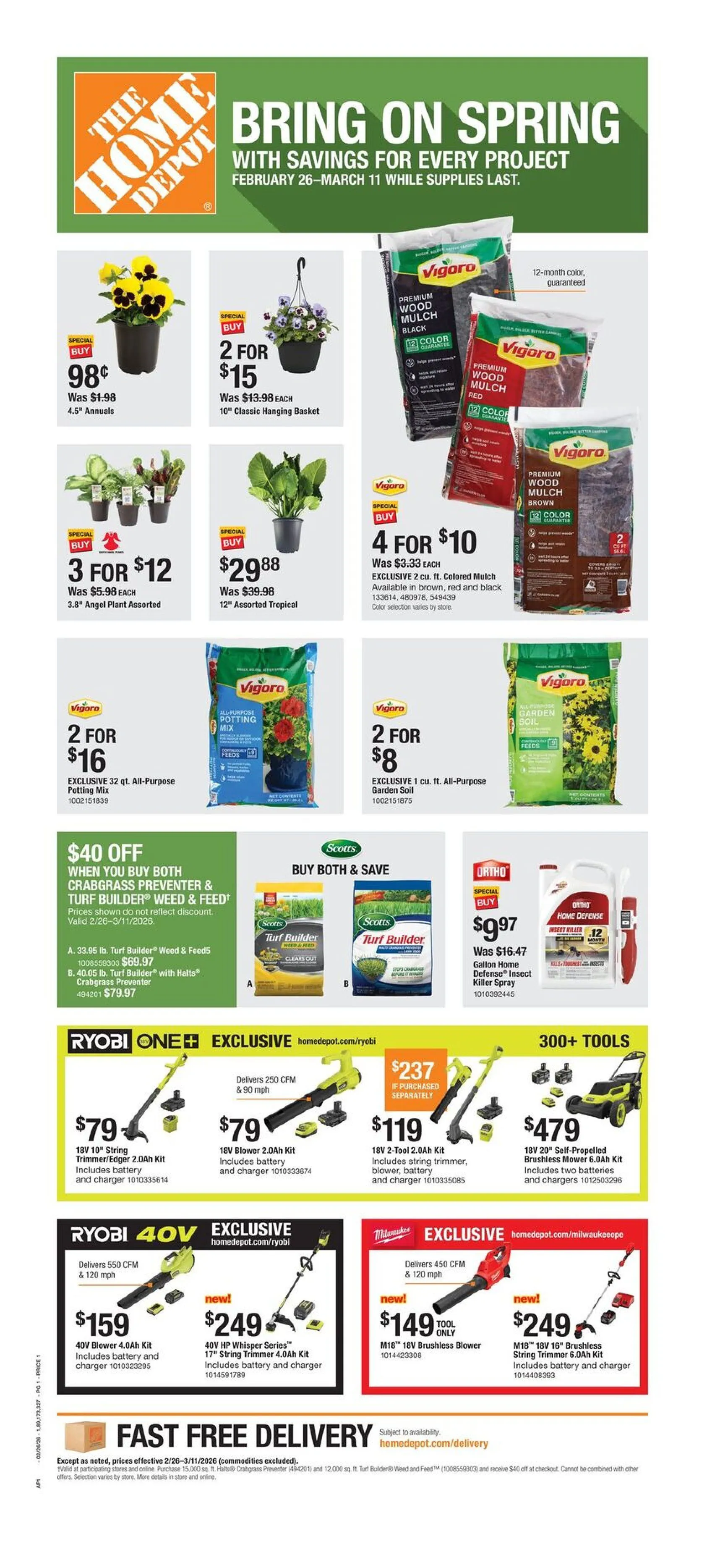 Weekly ad The Home Depot Sales from March 2 to March 11 2026 - Page 1