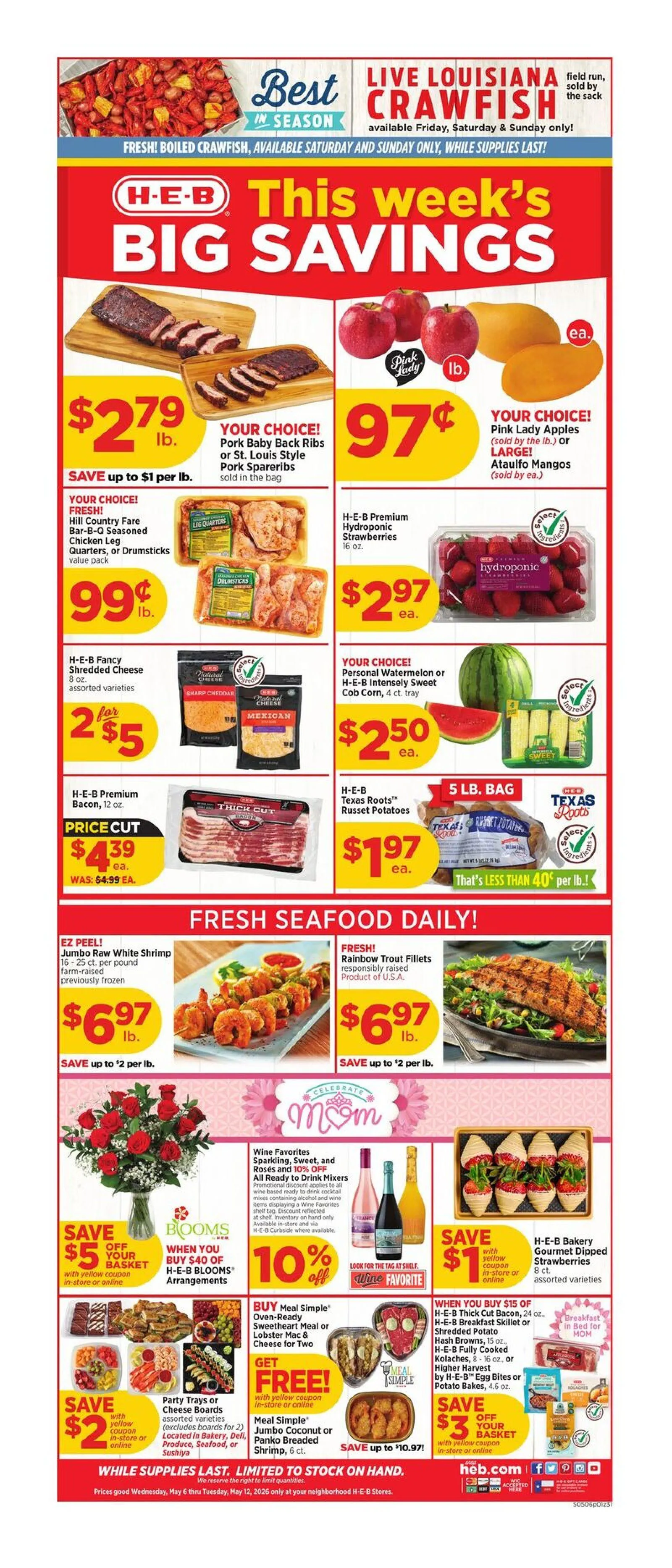 Weekly promotion H-E-B Sales spanning from May 6 to May 12 2026 - Page 1 for Catalogue 365
