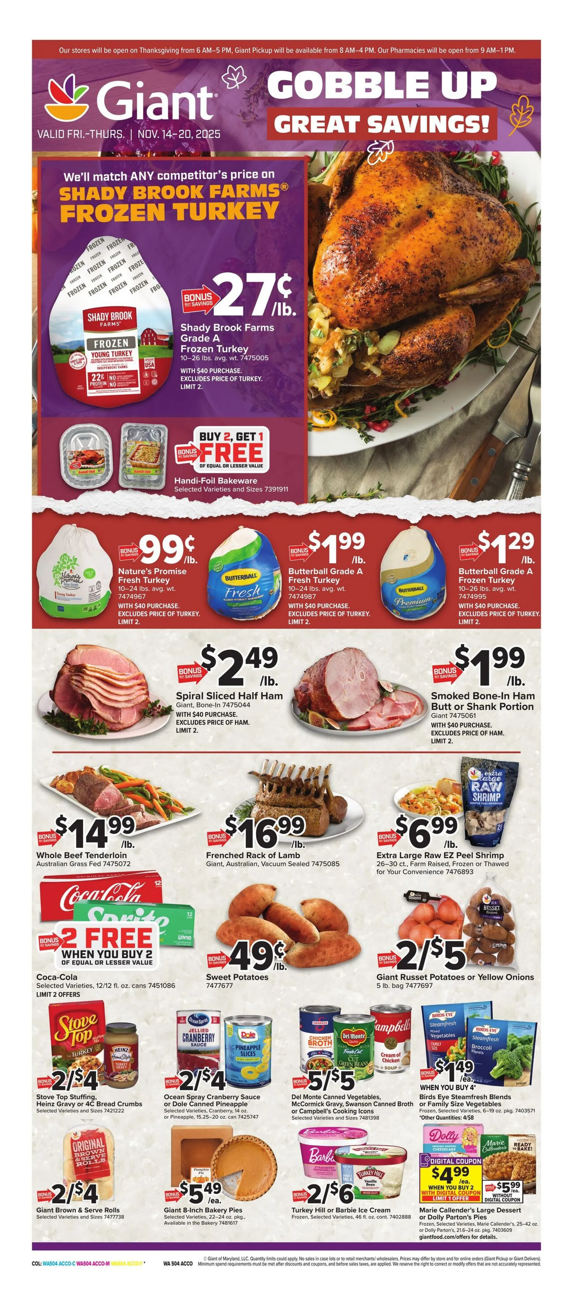 Weekly ad  Giant Food Sales from November 14 to November 20 2025 - Page 1