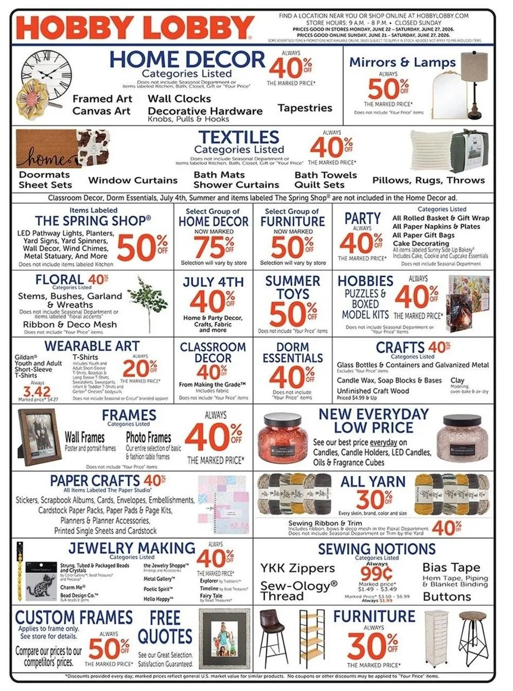 Weekly ad Hobby Lobby Sales from June 23 to June 27 2026 - Page