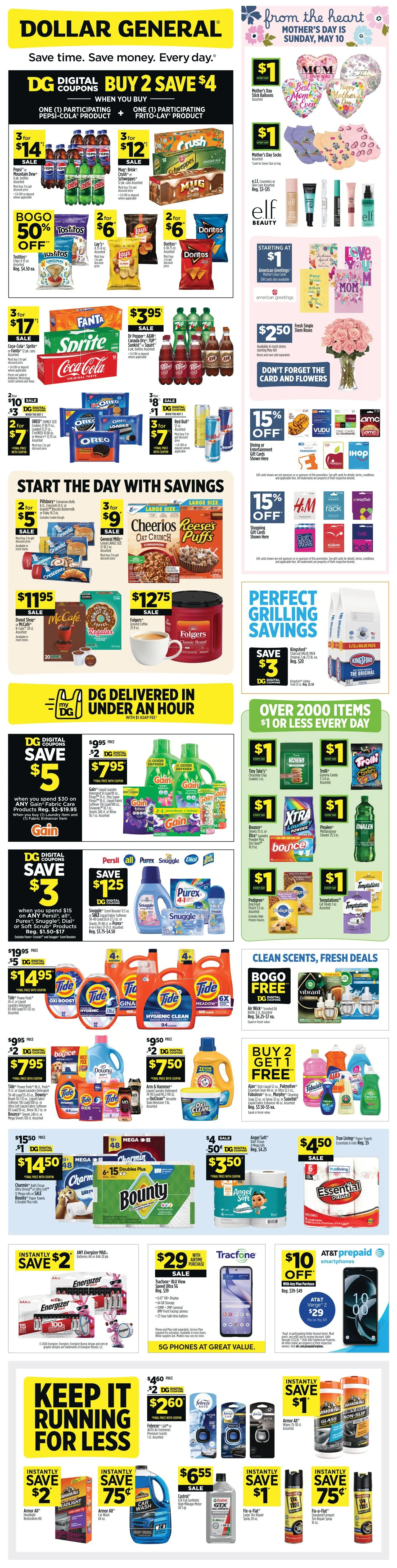 Weekly promotion Dollar General Sales spanning from May 3 to May 9 2026 - Page 1 for Catalogue 365