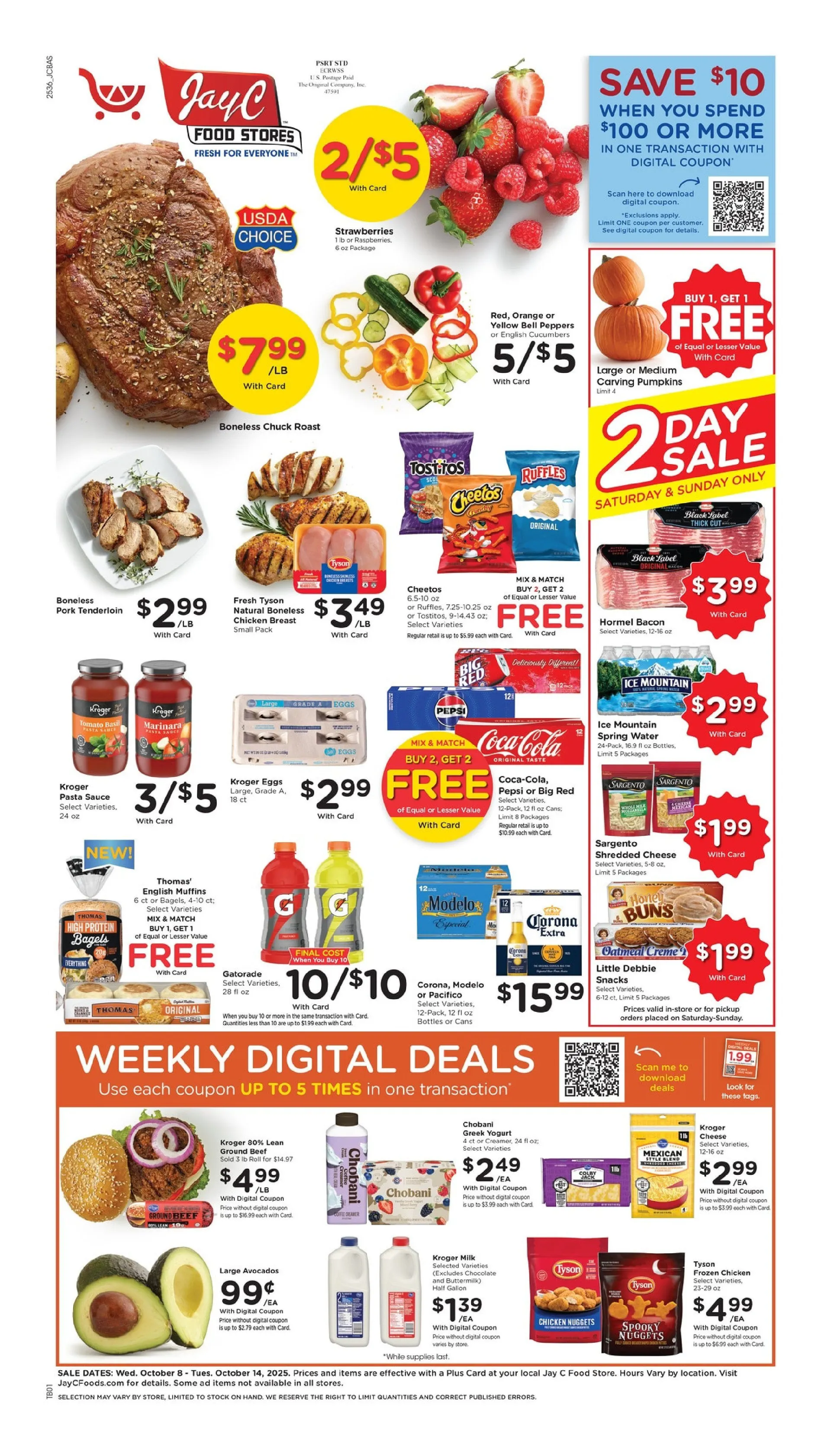 Weekly ad Jay C Food Stores Sales from October 9 to October 15 2025 - Page 1