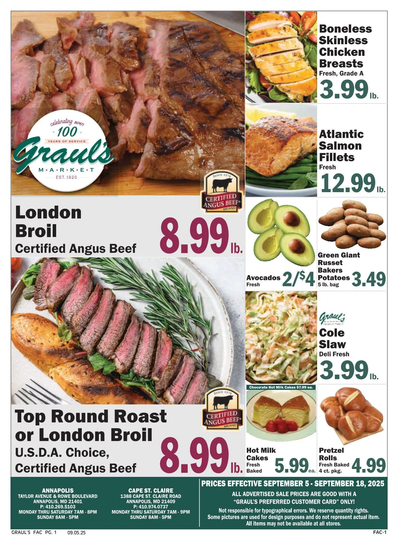 Weekly ad Graul's Market  Sales from September 5 to September 18 2025 - Page 1
