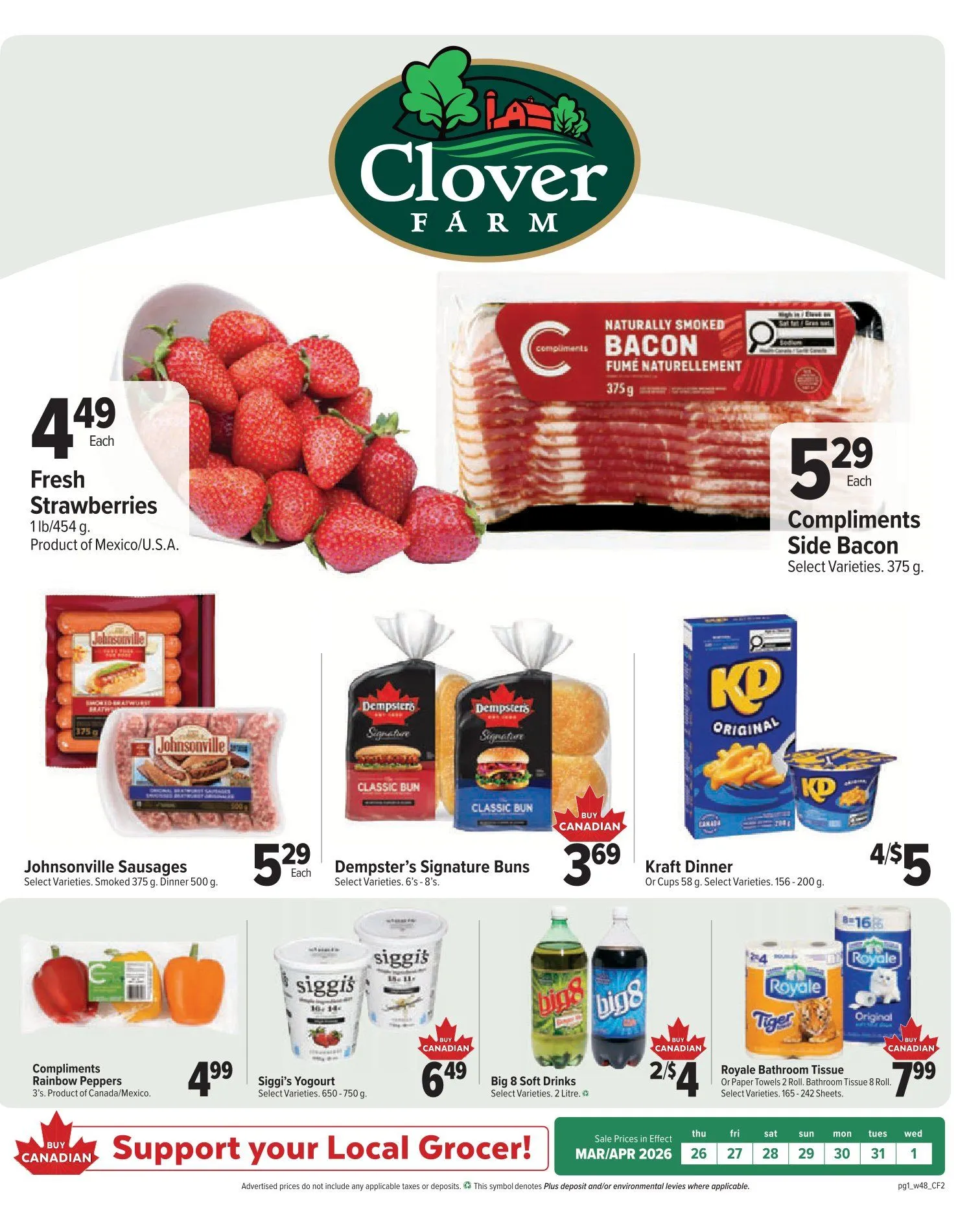Clover Farm Sales from March 26 to April 1 2026 - flyer page 1
