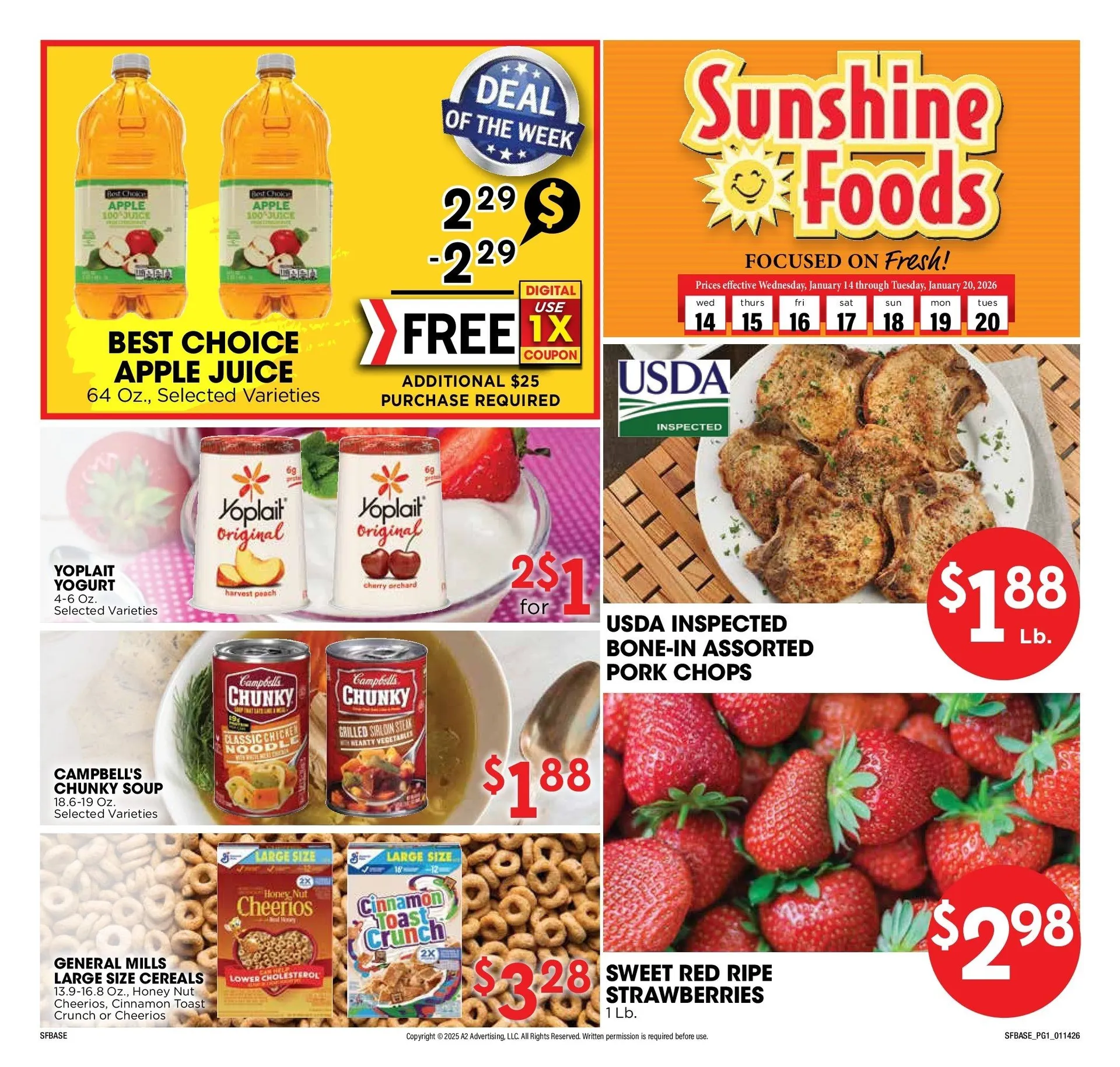 Weekly ad Sunshine Foods Sales from January 15 to January 17 2026 - Page 1