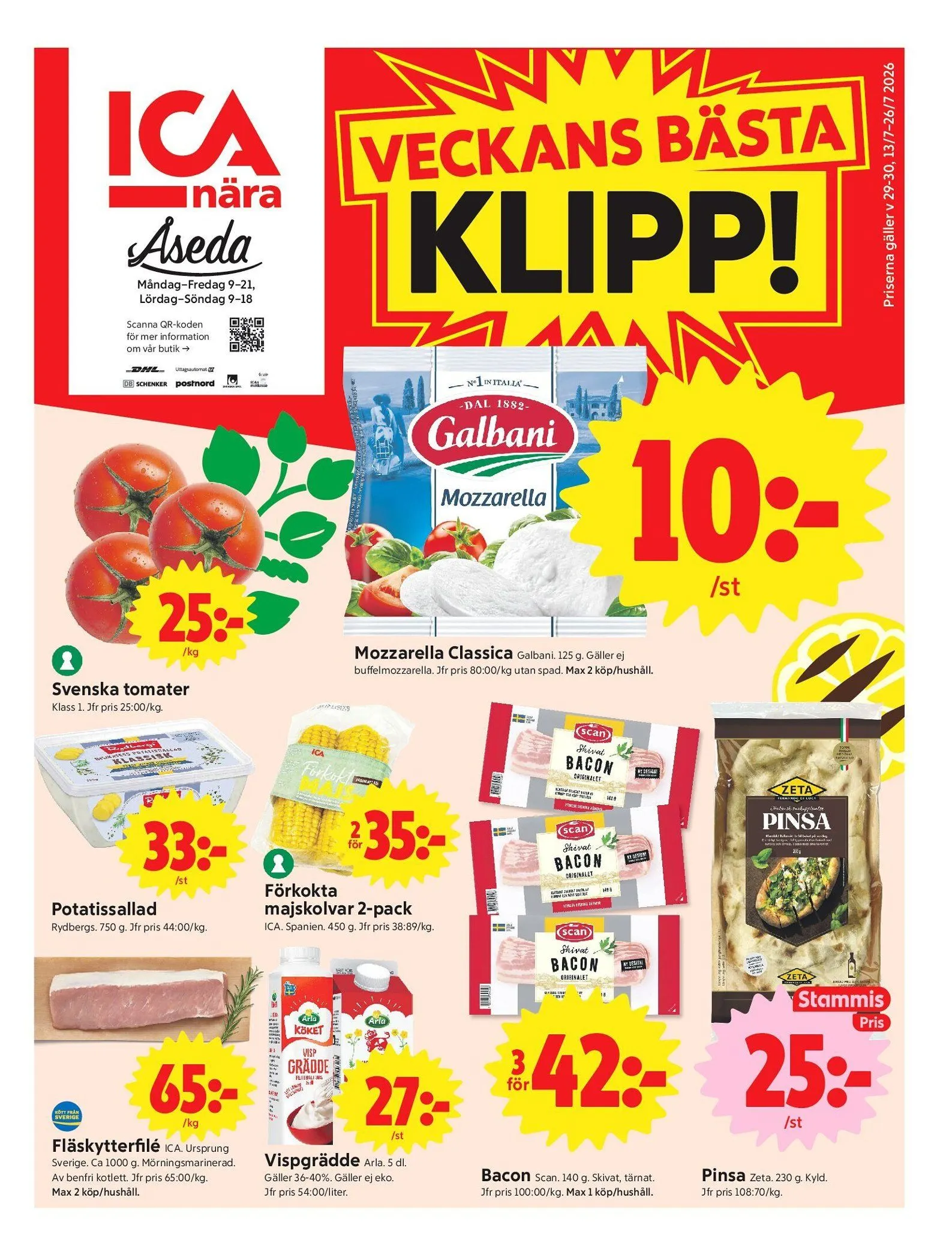 ICA från 13 juli till 27 juli 2026 - Reklamblad sidor 1