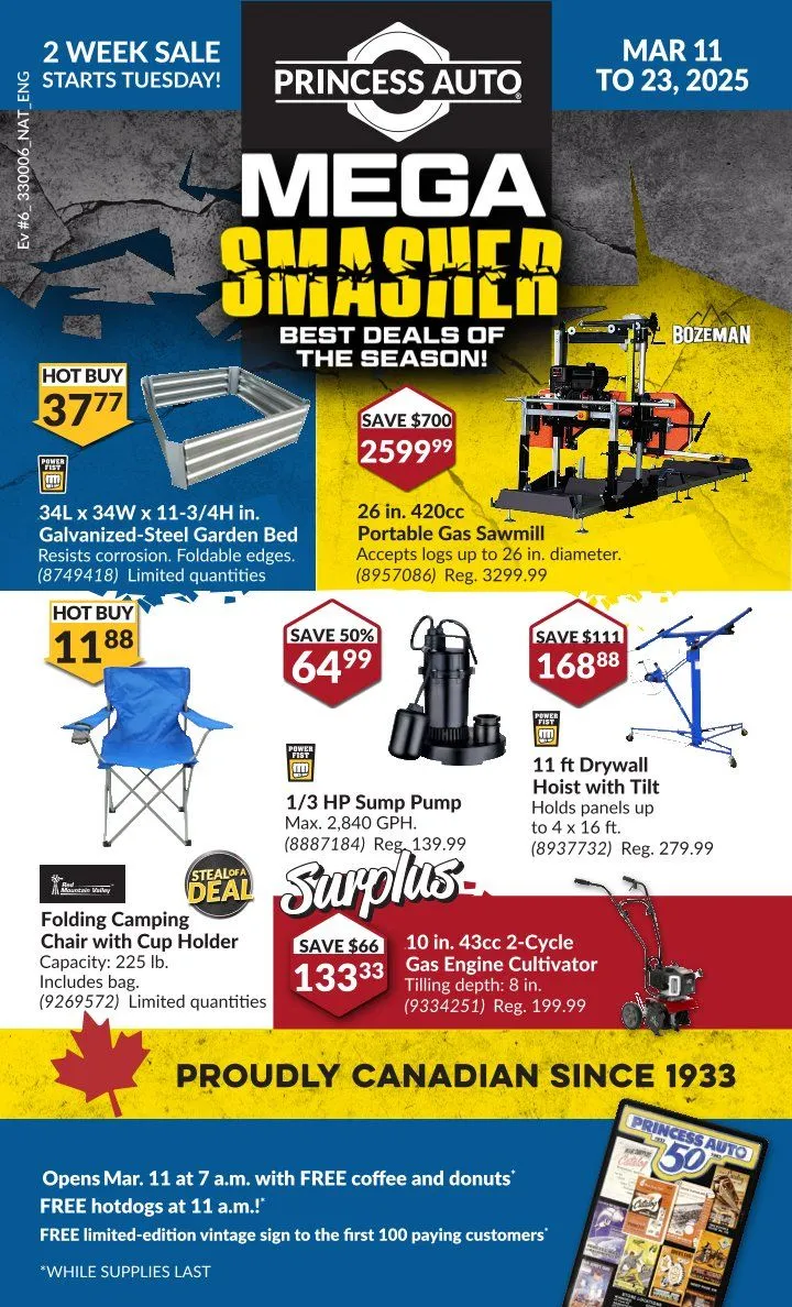 Princess Auto flyers from March 11 to March 23 2025 - flyer page 1