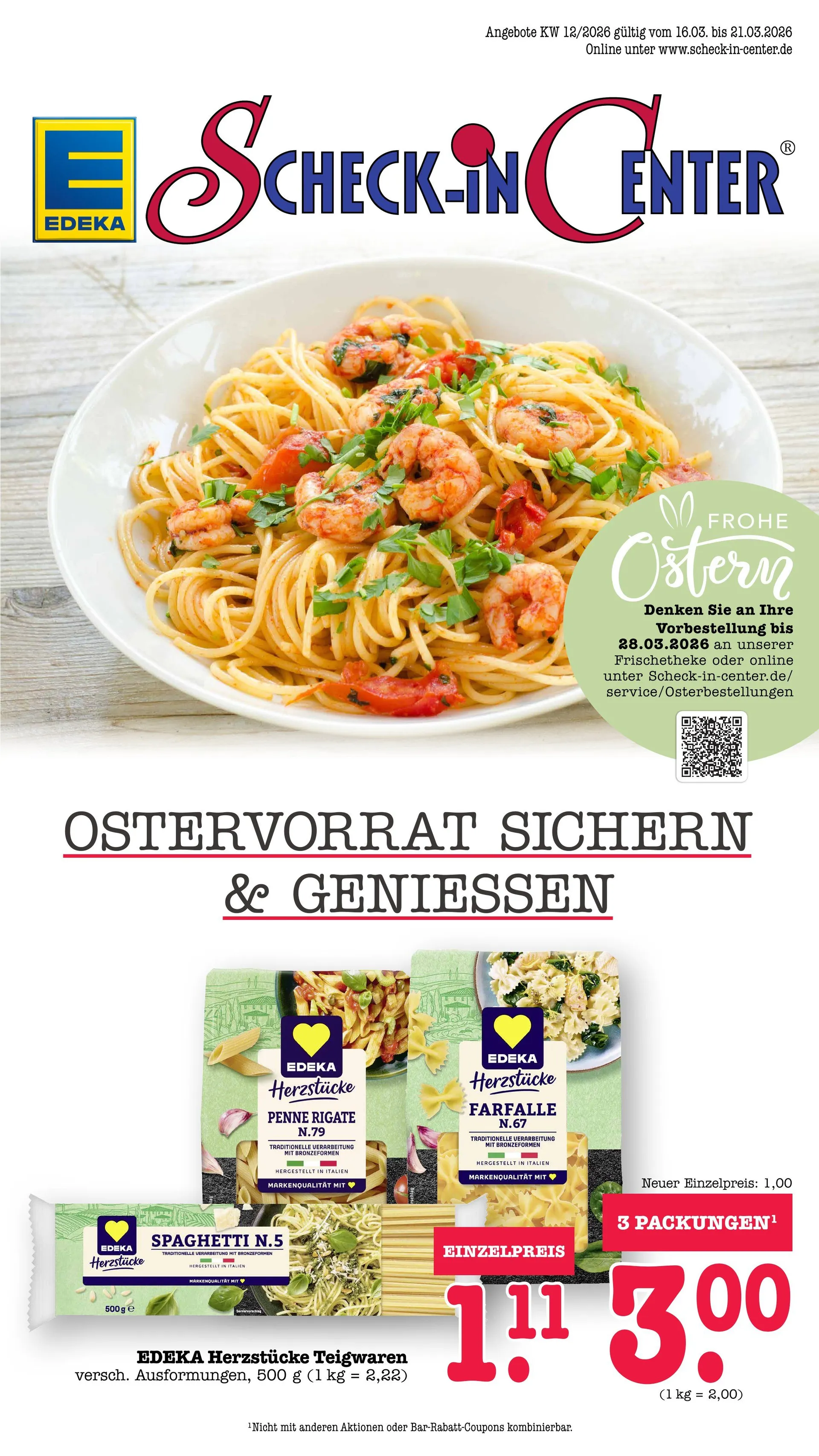 Edeka Prospekte von 16. März bis 21. März 2026 - Prospekt seite 1