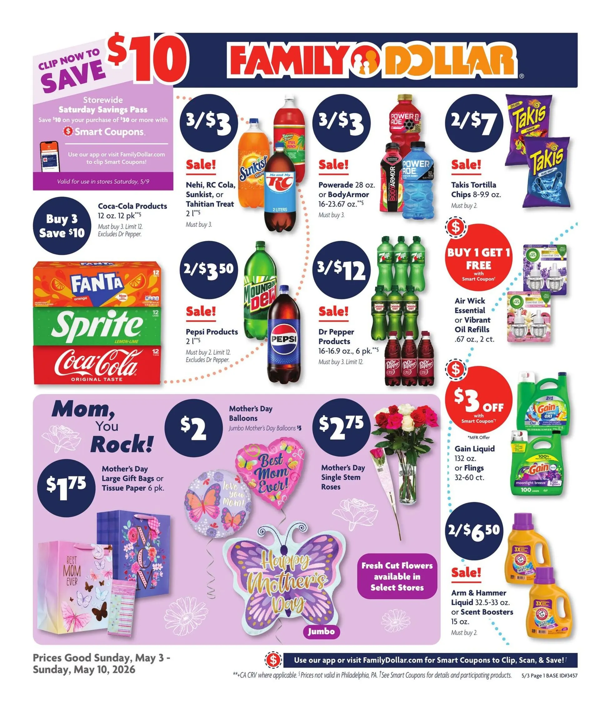 Weekly promotion Family Dollar Sales spanning from May 3 to May 10 2026 - Page 1 for Catalogue 365