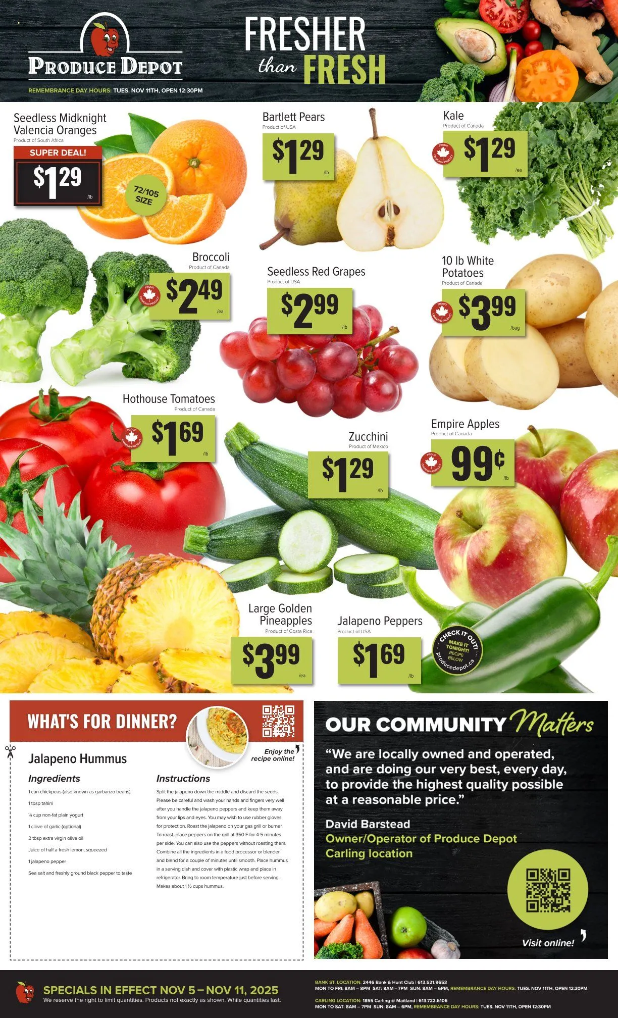 Produce Depot Sales from November 5 to November 11 2025 - flyer page 1