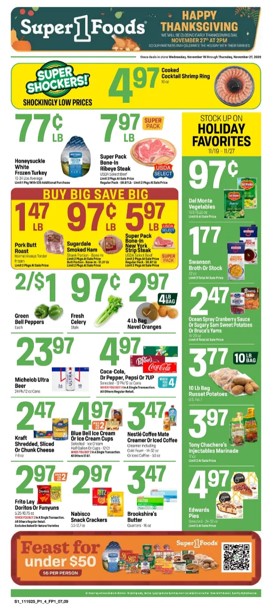 Weekly ad Super 1 Foods Sales from November 19 to November 27 2025 - Page