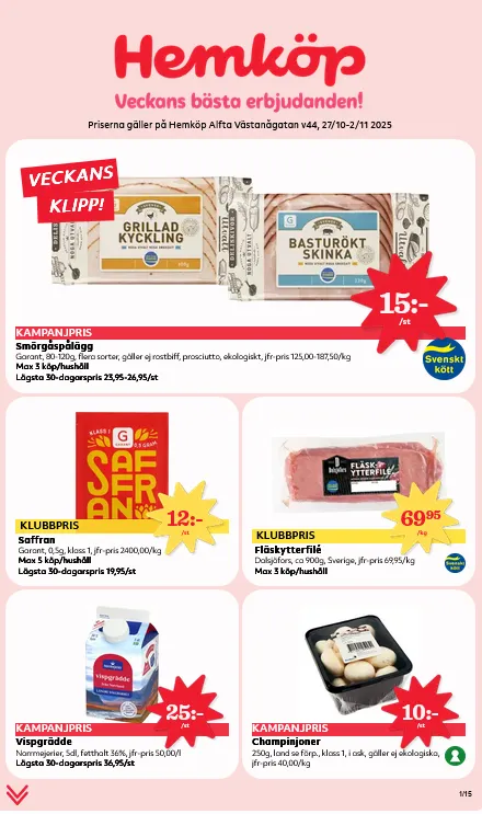Senaste Hemköp erbjudanden från 27 oktober till 2 november 2025 - Reklamblad sidor 