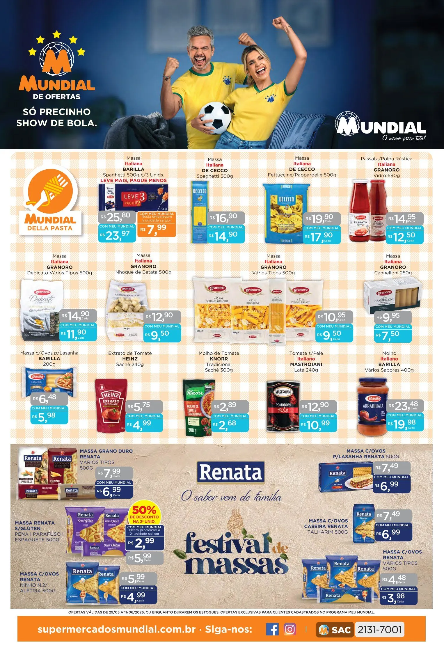 Encarte de Folhetos Supermercados Mundial  29 de maio até 11 de junho 2026 - Pagina 1