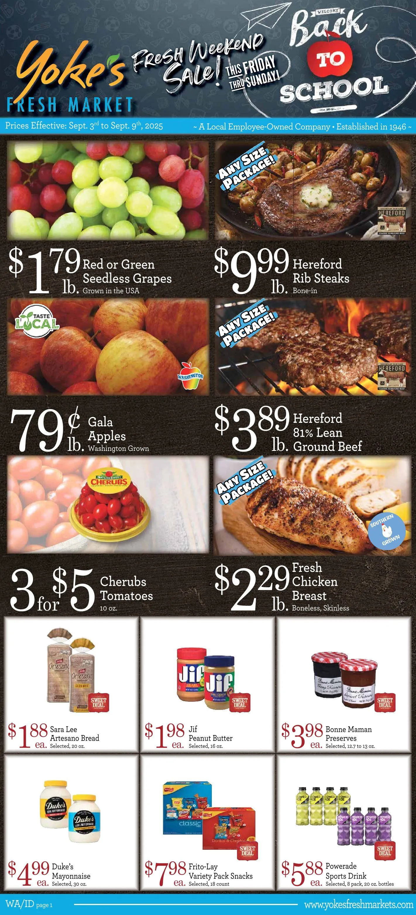 Weekly ad Yoke's Fresh Market Sales from September 3 to September 9 2025 - Page 1