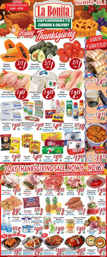 Weekly ad  La Bonita Supermarkets Sales from November 26 to December 2 2025 - Page 1