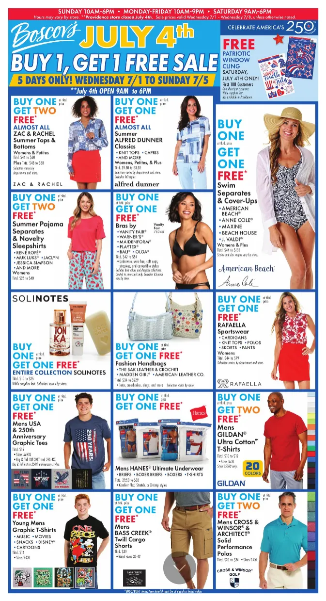 Weekly ad Boscov's Sales from July 1 to July 8 2026 - Page 1