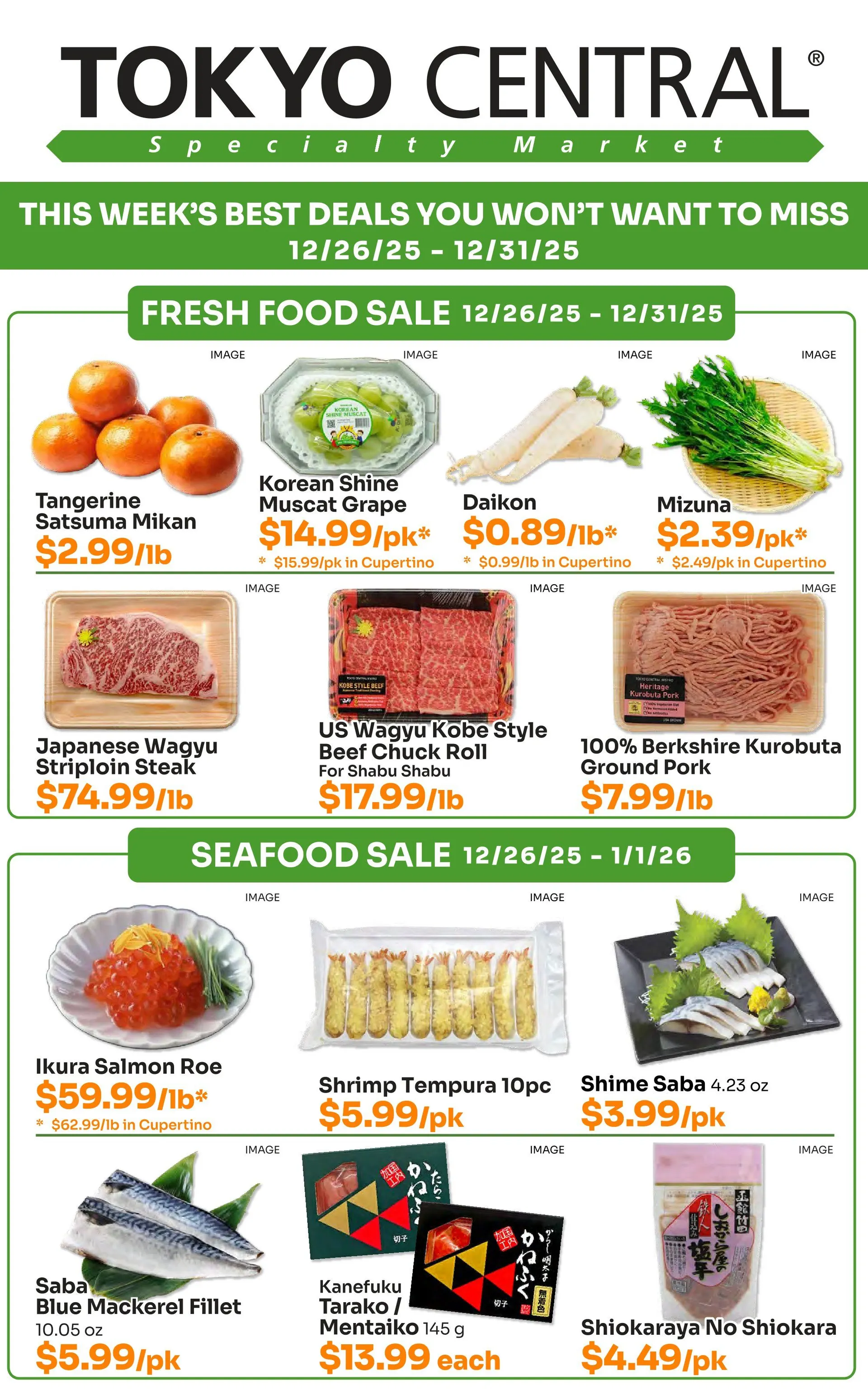 Weekly ad Tokyo Central Specialty Market Sales from December 26 to December 31 2025 - Page 1