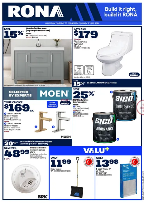 RONA flyers from February 12 to February 25 2026 - flyer page 1