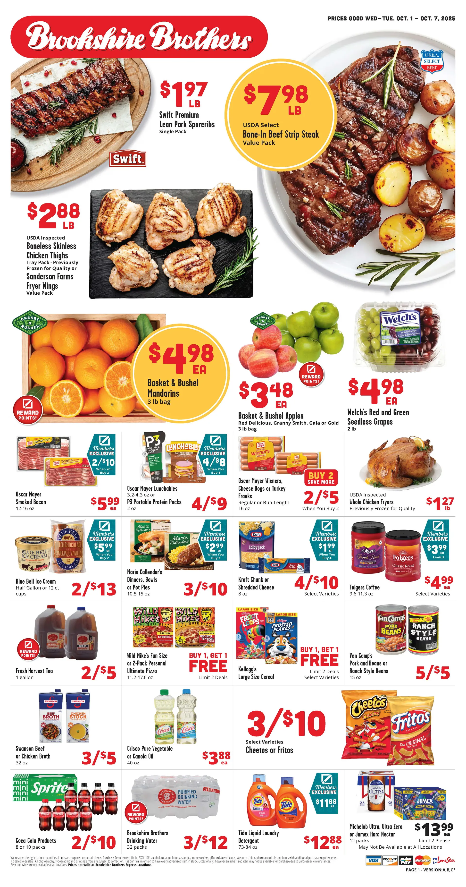 Weekly ad Brookshire Brothers Sales from October 1 to October 7 2025 - Page 1