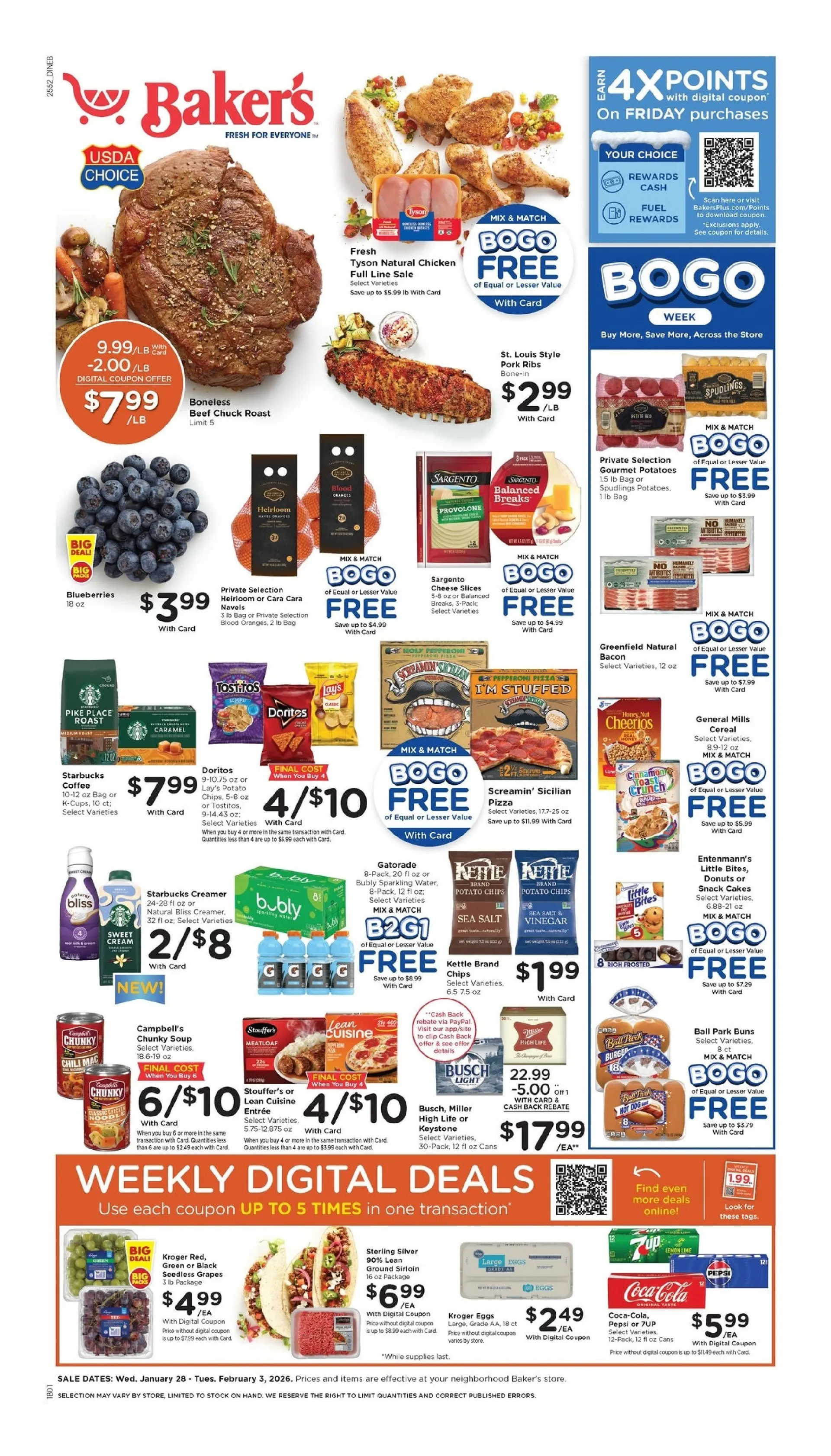 Weekly promotion Baker's Sales spanning from January 28 to February 3 2026 - Page for Catalogue 365