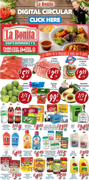 Weekly ad La Bonita Supermarkets Sales from December 3 to December 9 2025 - Page 1