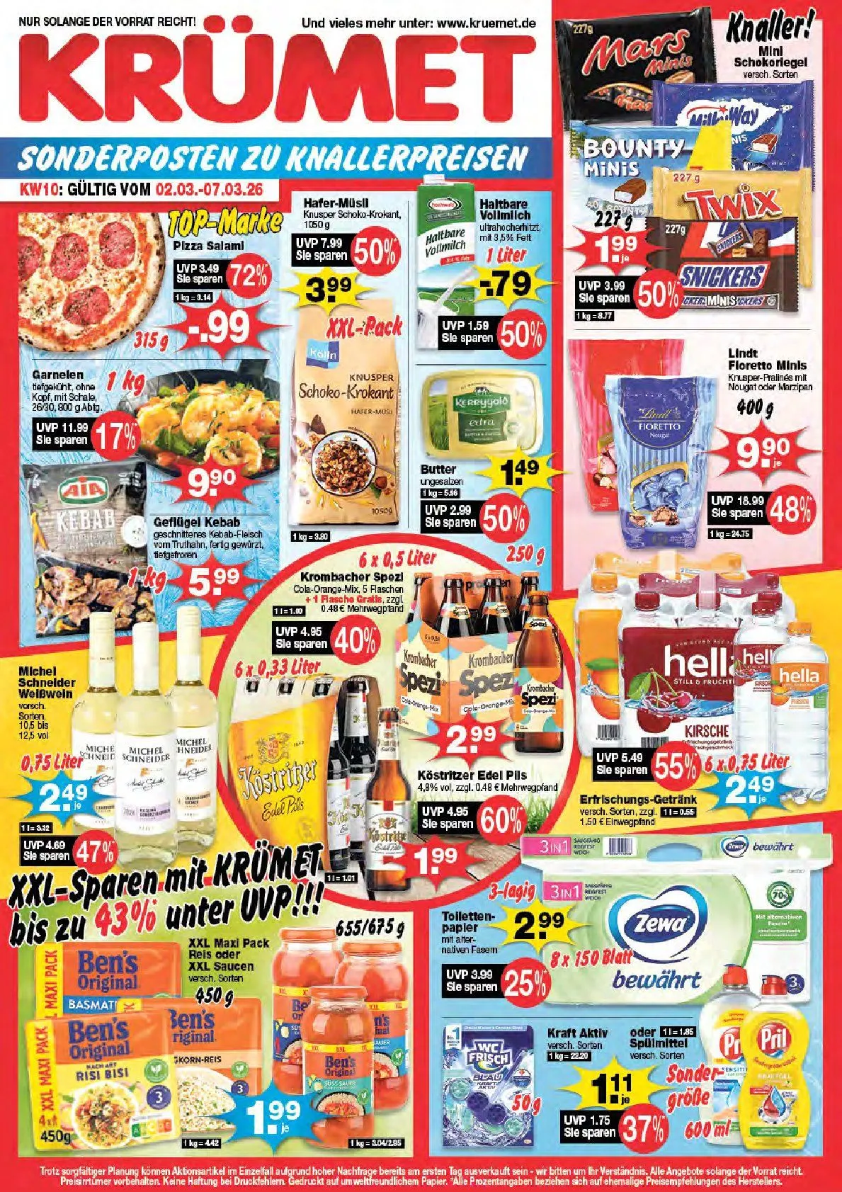 Krümet Sonderposten Prospekte von 2. März bis 7. März 2026 - Prospekt seite 1