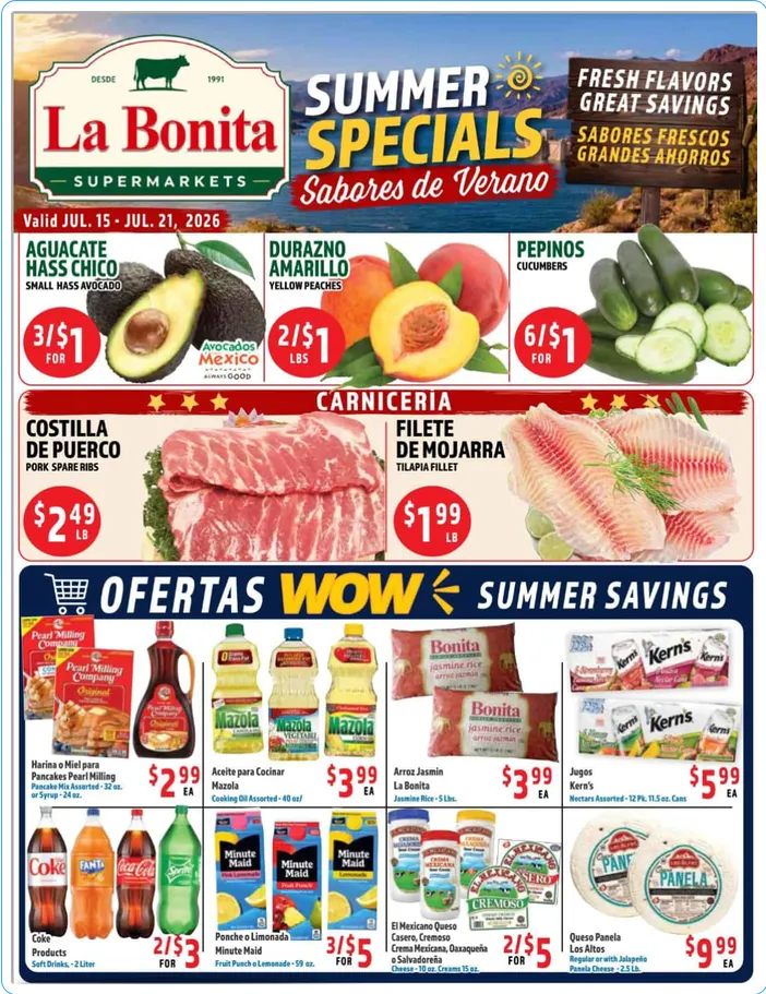 Weekly ad La Bonita Supermarkets Sales from July 15 to July 21 2026 - Page 1