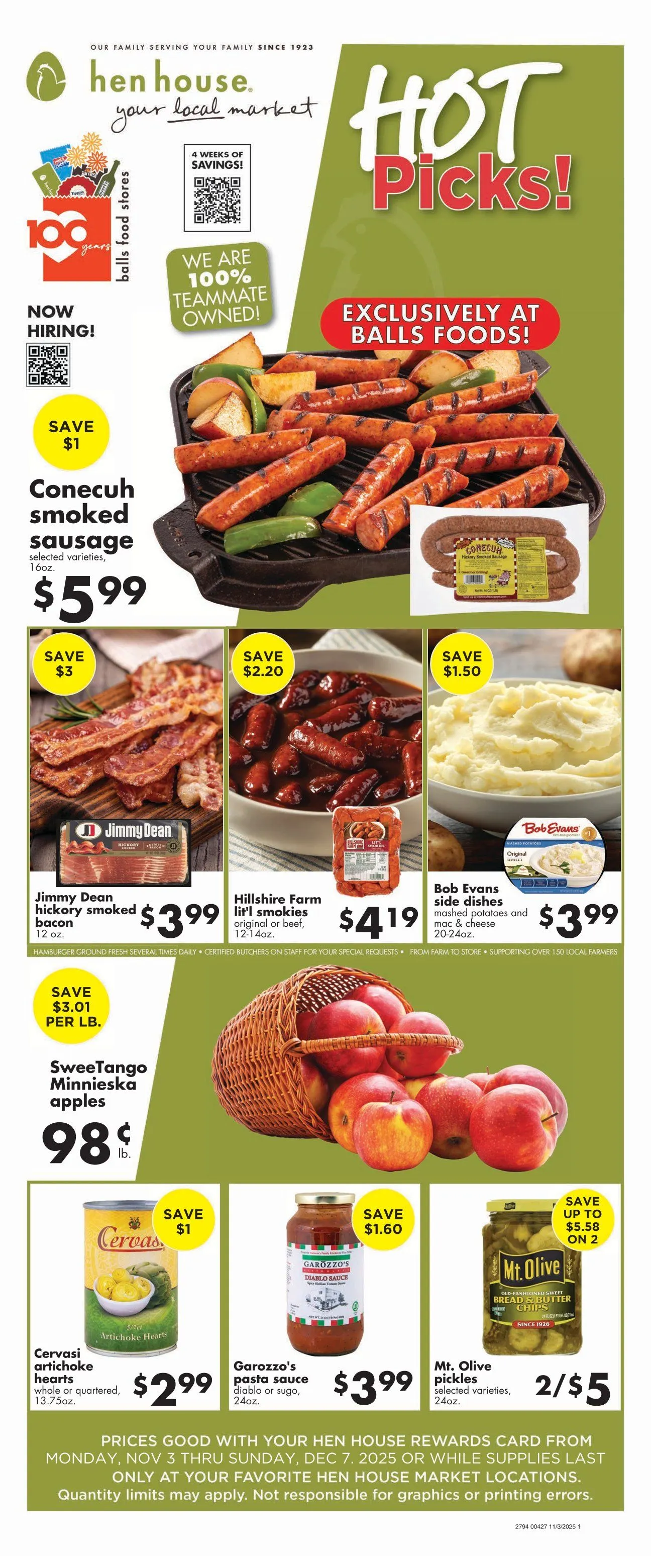 Weekly ad Hen House Sales from November 3 to December 7 2025 - Page 1