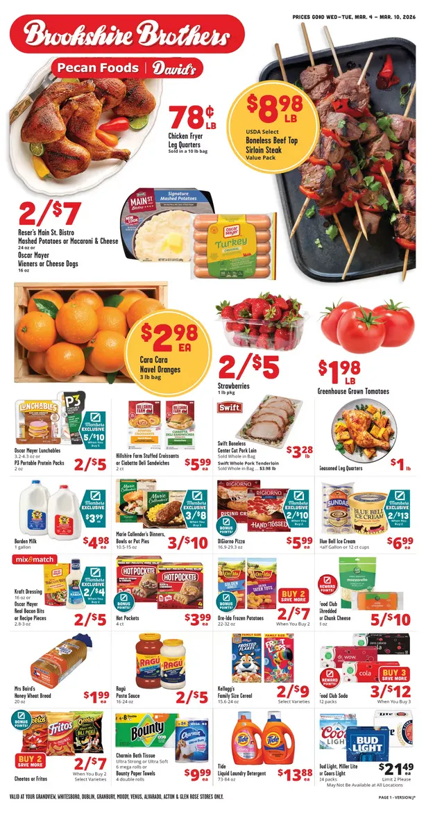 Weekly ad Brookshire Brothers Sales from March 4 to March 10 2026 - Page 1