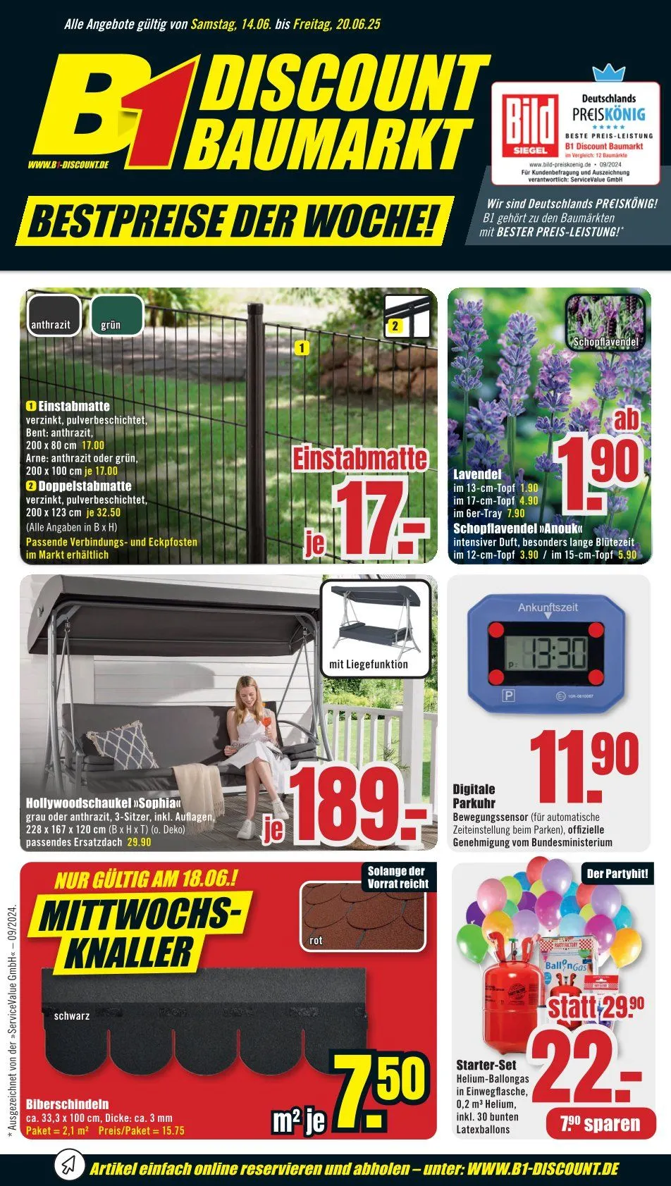 B1 Discount Baumarkt Prospekte von 14. Juni bis 21. Juni 2025 - Prospekt seite 